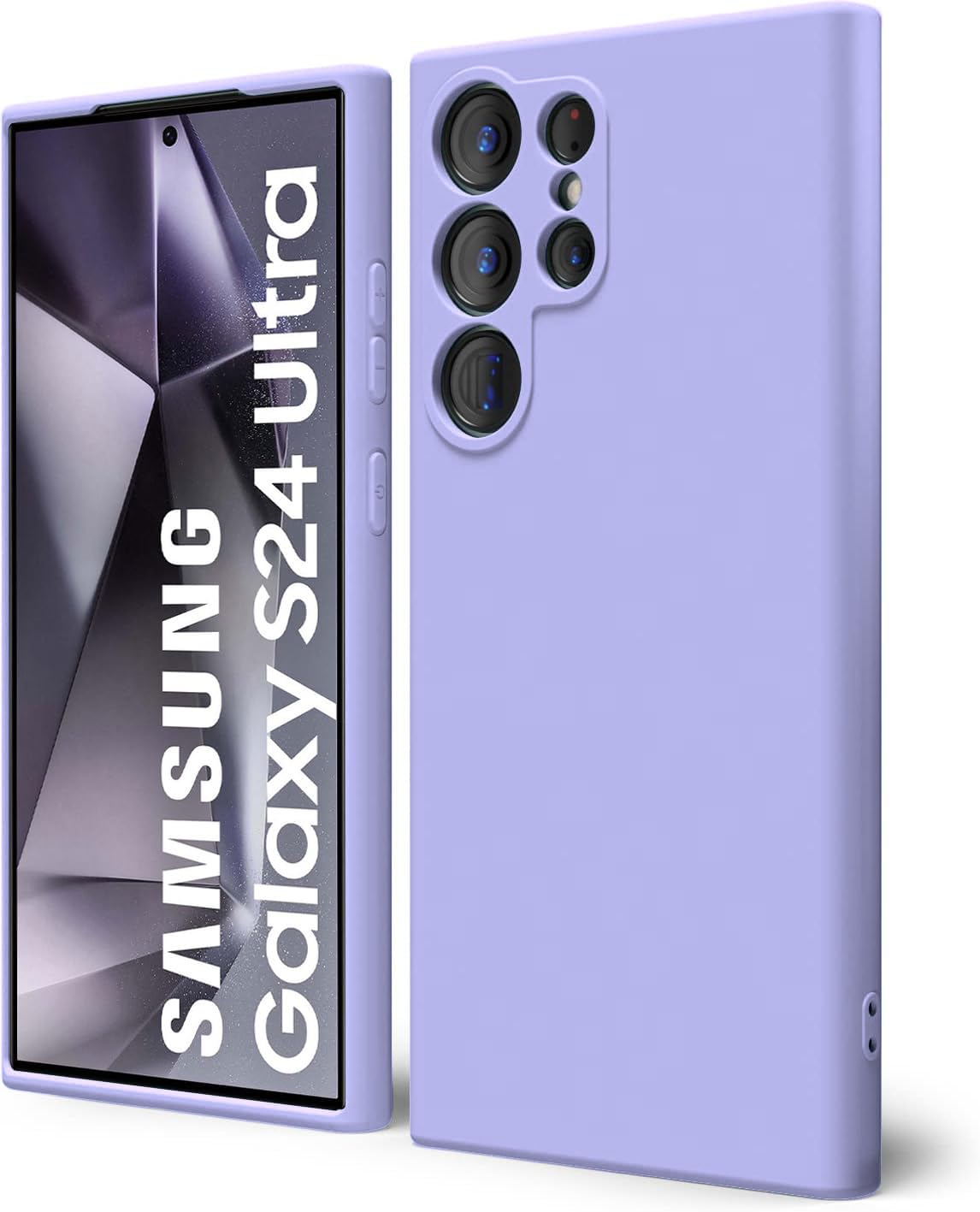 DIZORO Microfiber Candy Case Compatible for Samsung S24 Ultra Smooth Touch Cushion Liquid Soft Silicone Gel Rubber Phone Cases Non-Slip Full Body Protective Shockproof Back Cover (Purple)