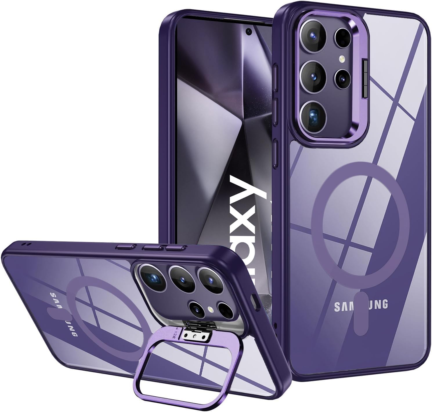 VONZEE Compatible for Samsung S23 Ultra 5G Case, Compatible with MagSafe, Military-Grade Protective Case, Built-in Stash Stand Phone Case, Scratch-Resistant Back Cover, Classic Series|Deep Purple VONZEE Compatible for Samsung S23 Ultra 5G Case, Compatible with MagSafe, Military-Grade Protective Case, Built-in Stash Stand Phone Case, Scratch-Resistant Back Cover, Classic Series|Deep Purple