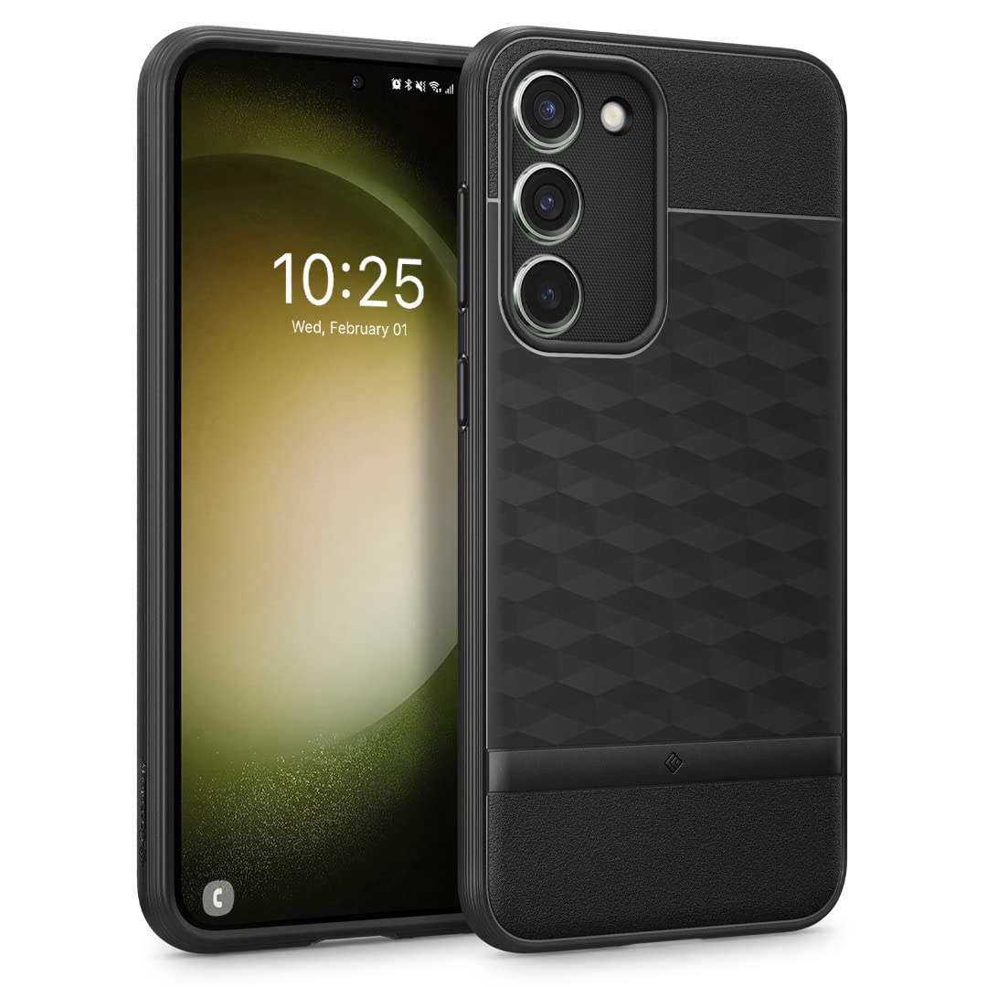 CASEOLOGY by Spigen Parallax Back Cover Case Compatible with Samsung Galaxy S23 Plus Case (TPU and PC | Matte Black)