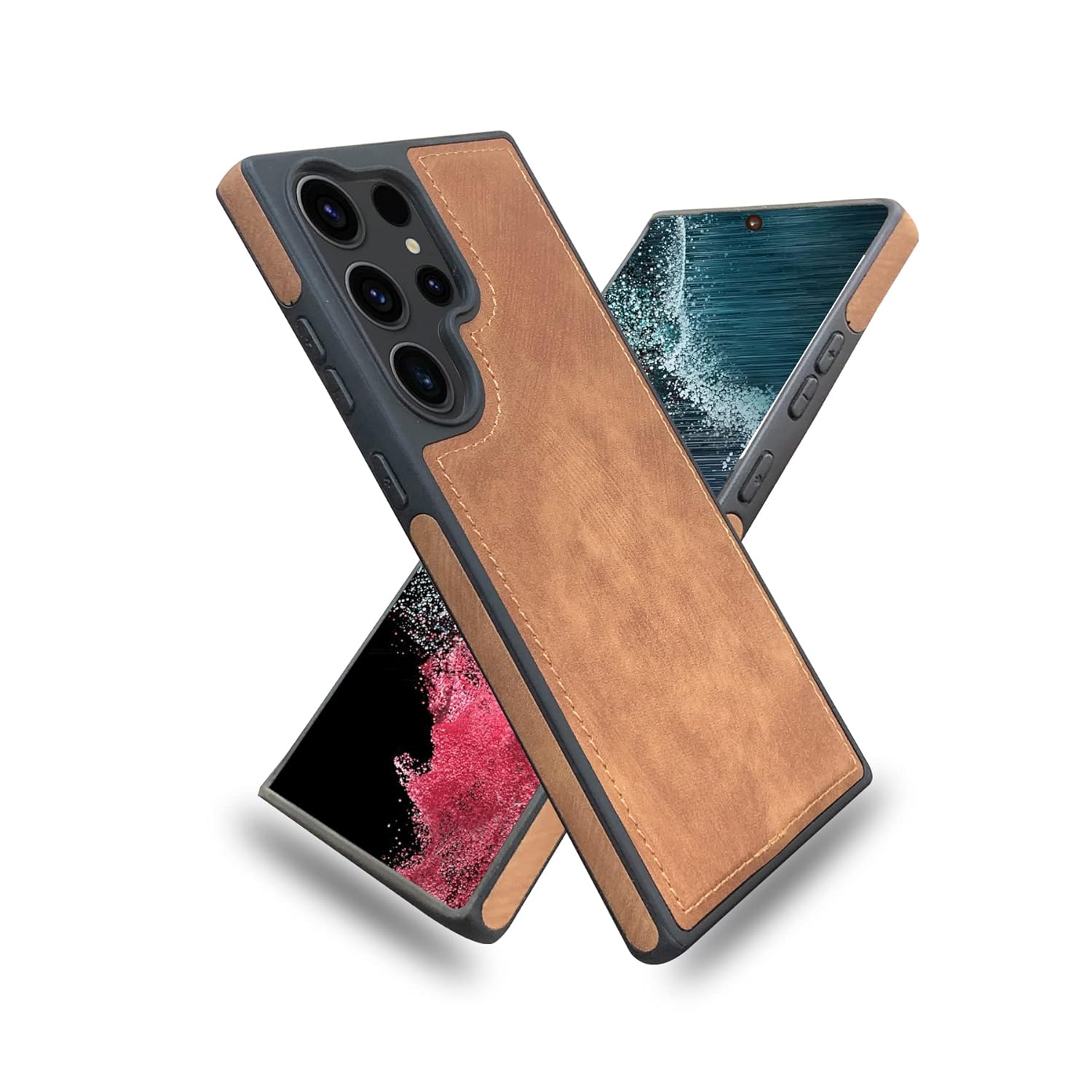 A rtistque Premium Pu Leather Back Cover Case for Samsung Galaxy S23 Ultra 5G | Inner Fabric |Smooth Hand Feel | Drop Protection | Raised Camera Edge | Stylish Design | S23 Ultra Back Cover – Brown