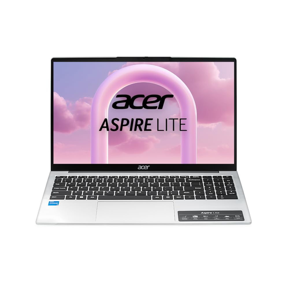 Acer Aspire Lite 12th Gen Intel Core i5-12450H Thin and Light Laptop (Windows11Home/16GB RAM/512GB SSD/MSO) AL15-52H, 39.62cm (15.6″) IPS Full HD, Backlit Keyboard, Pure Silver, 1.7KG