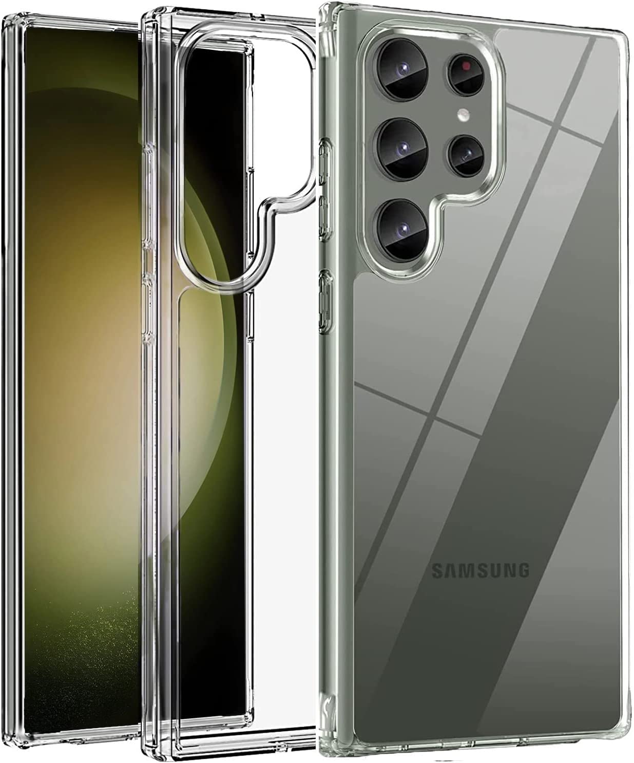 Amozo TPU+PC Ultra Hybrid Transparent Drop And Camera Protection Back Cover Case For Samsung Galaxy S23 Ultra 5G (Polycarbonarte) (Transparent) Amozo TPU+PC Ultra Hybrid Transparent Drop And Camera Protection Back Cover Case For Samsung Galaxy S23 Ultra 5G (Polycarbonarte) (Transparent)