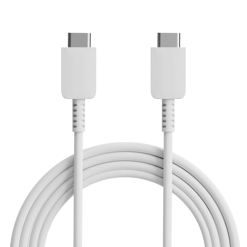 Basesailor Samsung Type C to Type C Unbreakable 1M Fast Charging Cable for Samsung Galaxy Samsung Galaxy F54/F34/F23/F14,M14/M34/M33/S22/S23/S23 Fe 5G/S24 and Other Type C Devices White
