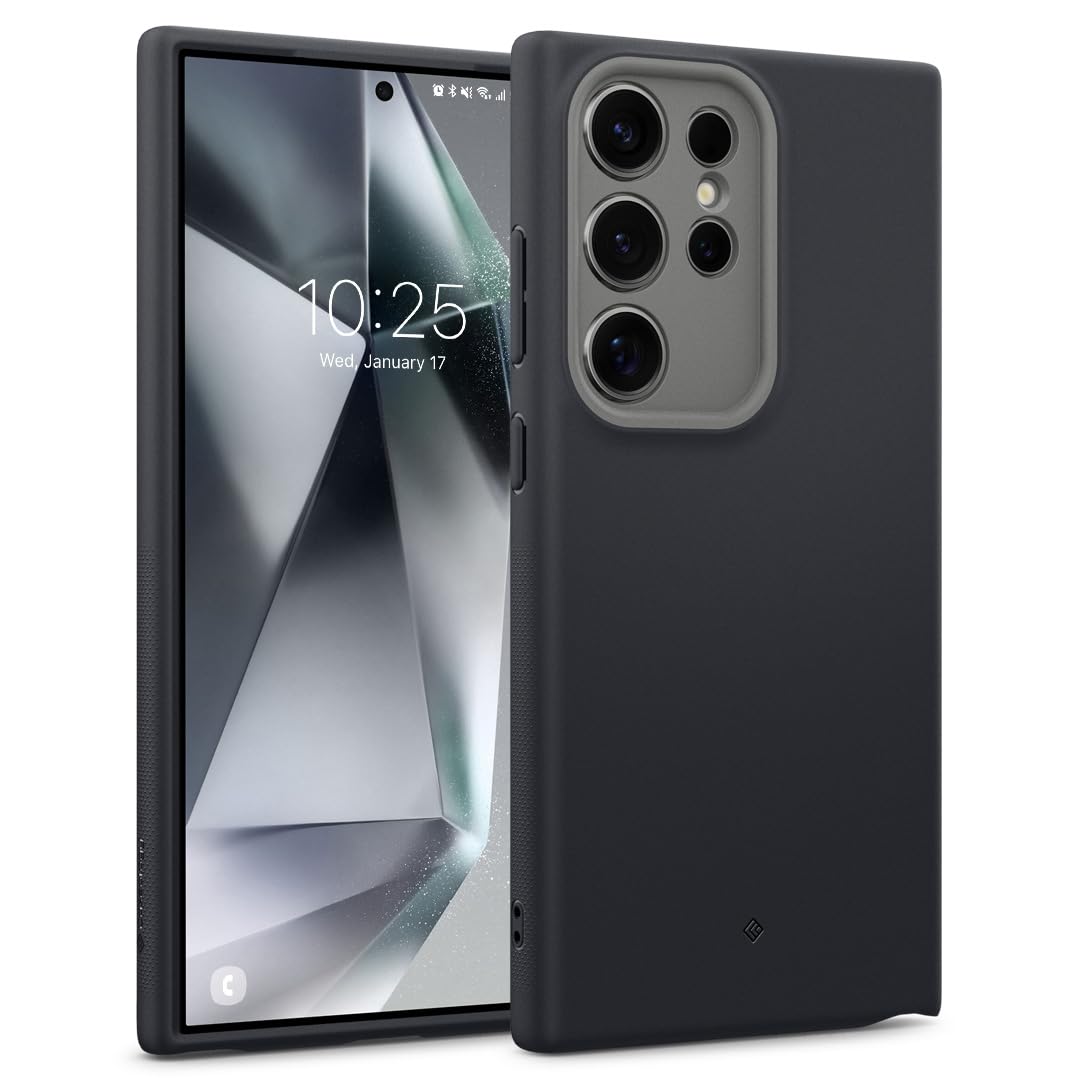 CASEOLOGY by Spigen Nano Pop Back Cover Case Compatible with Samsung Galaxy S24 Ultra [Two Tone Color] S24 Ultra Case with Military Grade Drop Protection, Side Grip Patterns (TPU, PC | Black Sesame)