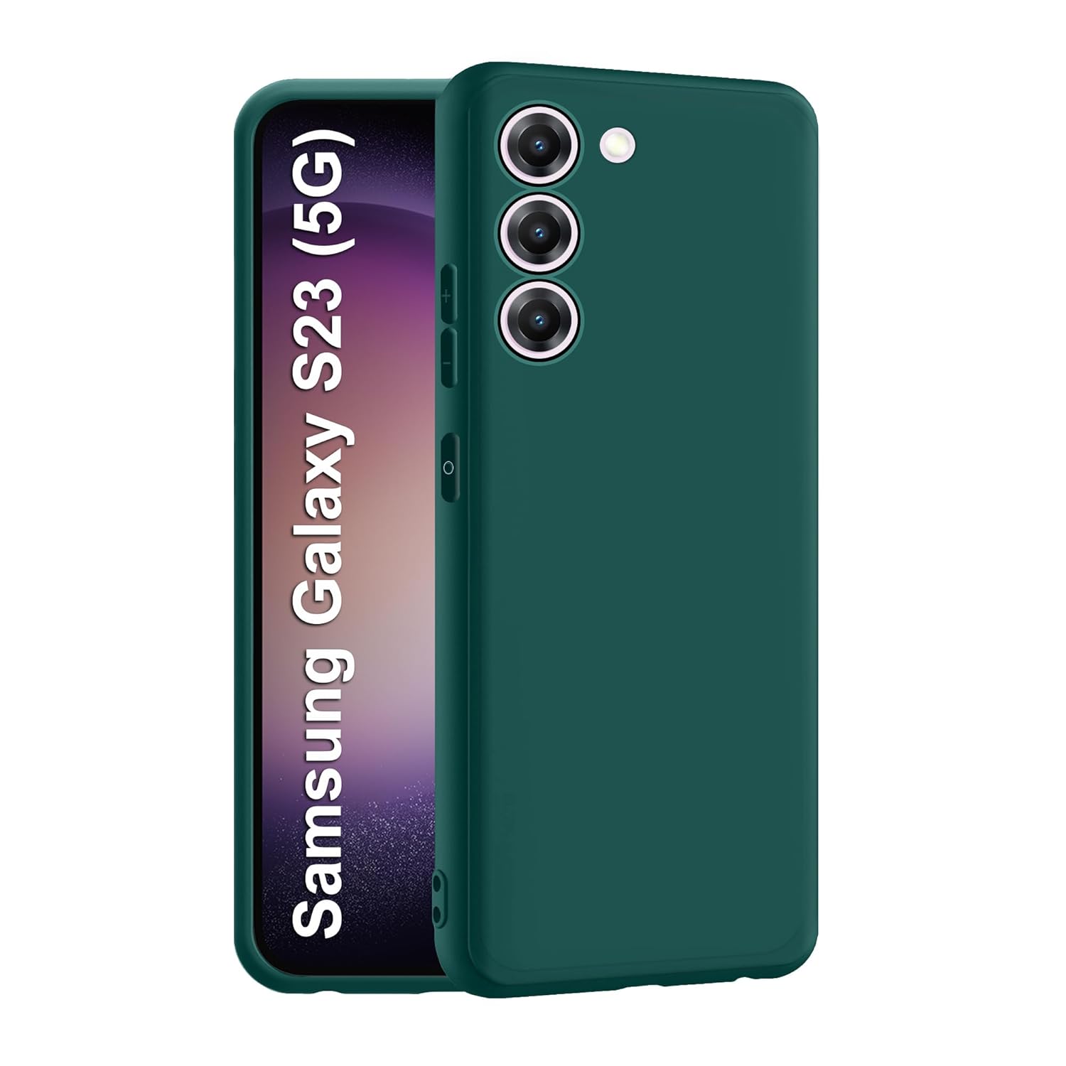 CEDO Samsung Galaxy S23 (5G) Back Cover | Camera Bump Protection & Inner Velvet Fabric Lining | Ultra Slim Matte Soft Rubberised Case Cover (Green)