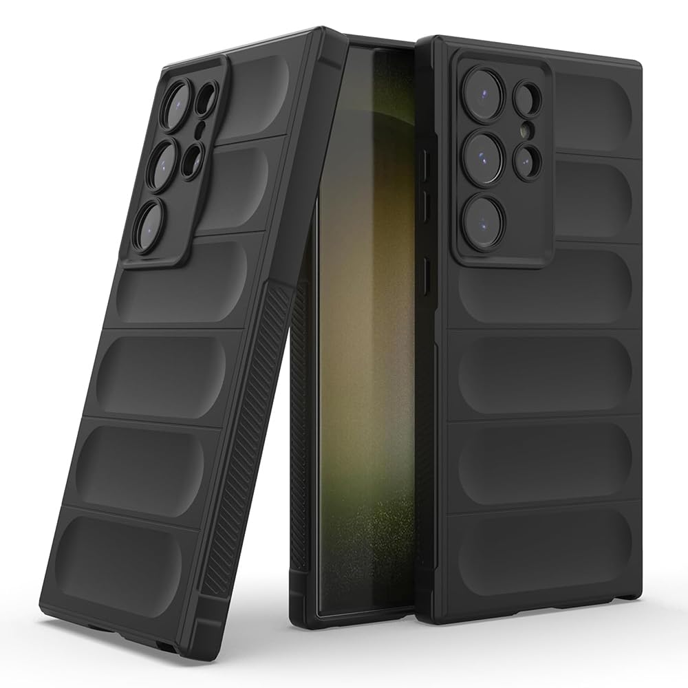 Casotec Back Cover for Samsung Galaxy S24 Ultra 5G | Full Camera Protection | Liquid Silicon Case | Flexible Bumper Case for Samsung Galaxy S24 Ultra 5G (Black)