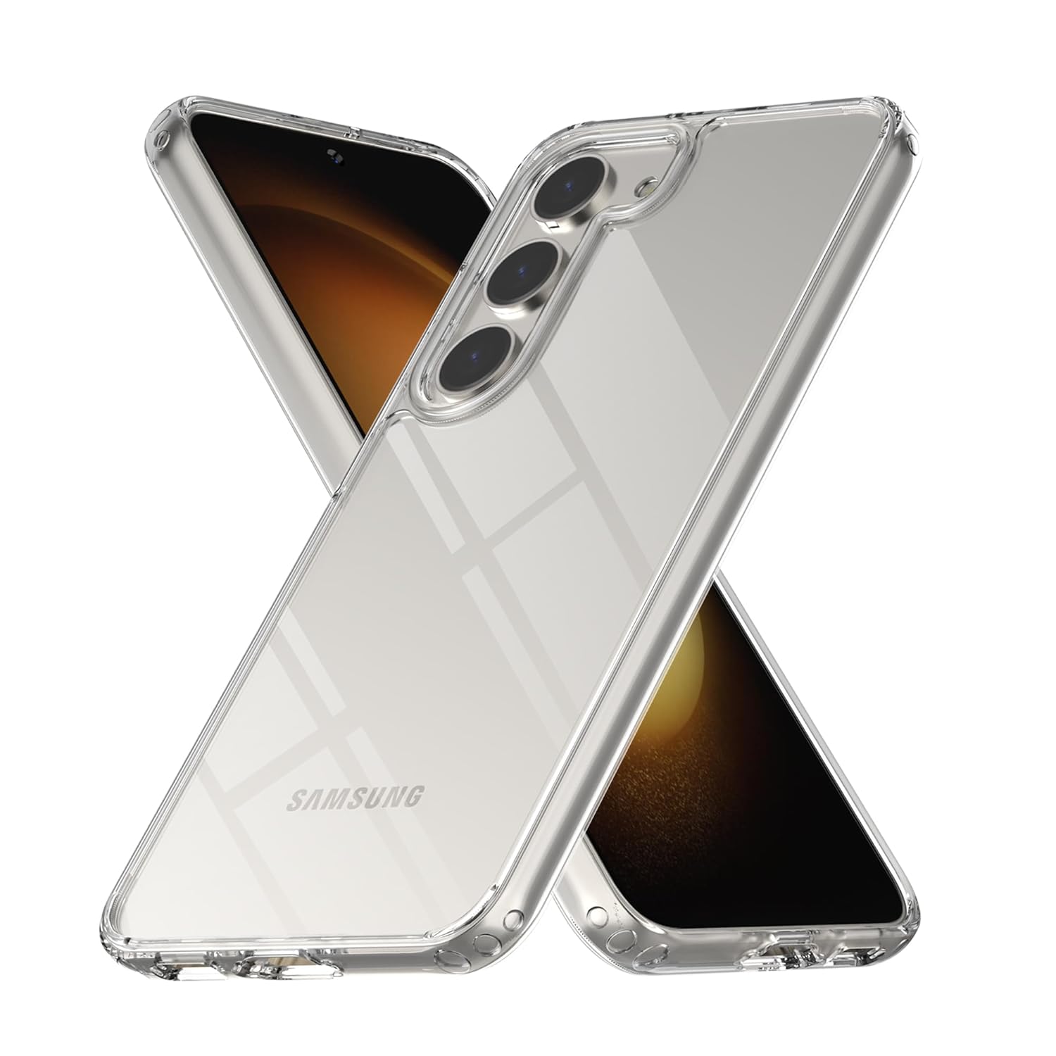 Czartech Ultra-Hybrid Crystal Clear Back Case Cover for Samsung Galaxy S23 5G | TPU + Tough Polycarbonate Back I 8ft Drop Protection Tested (Transparent)