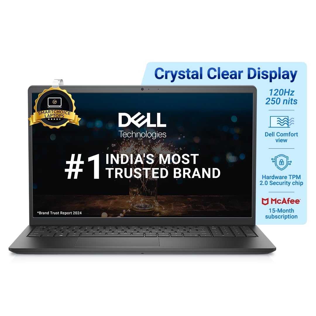 Dell 15 Thin & Light Laptop, Windows 11 Home, Intel Core i5-1235U Processor, 8GB RAM + 512GB SSD, 15.6″ FHD Window 11 + Mso ’21, 15 Month Mcafee, Spill-Resistant Keyboard, Black, 1.66Kg
