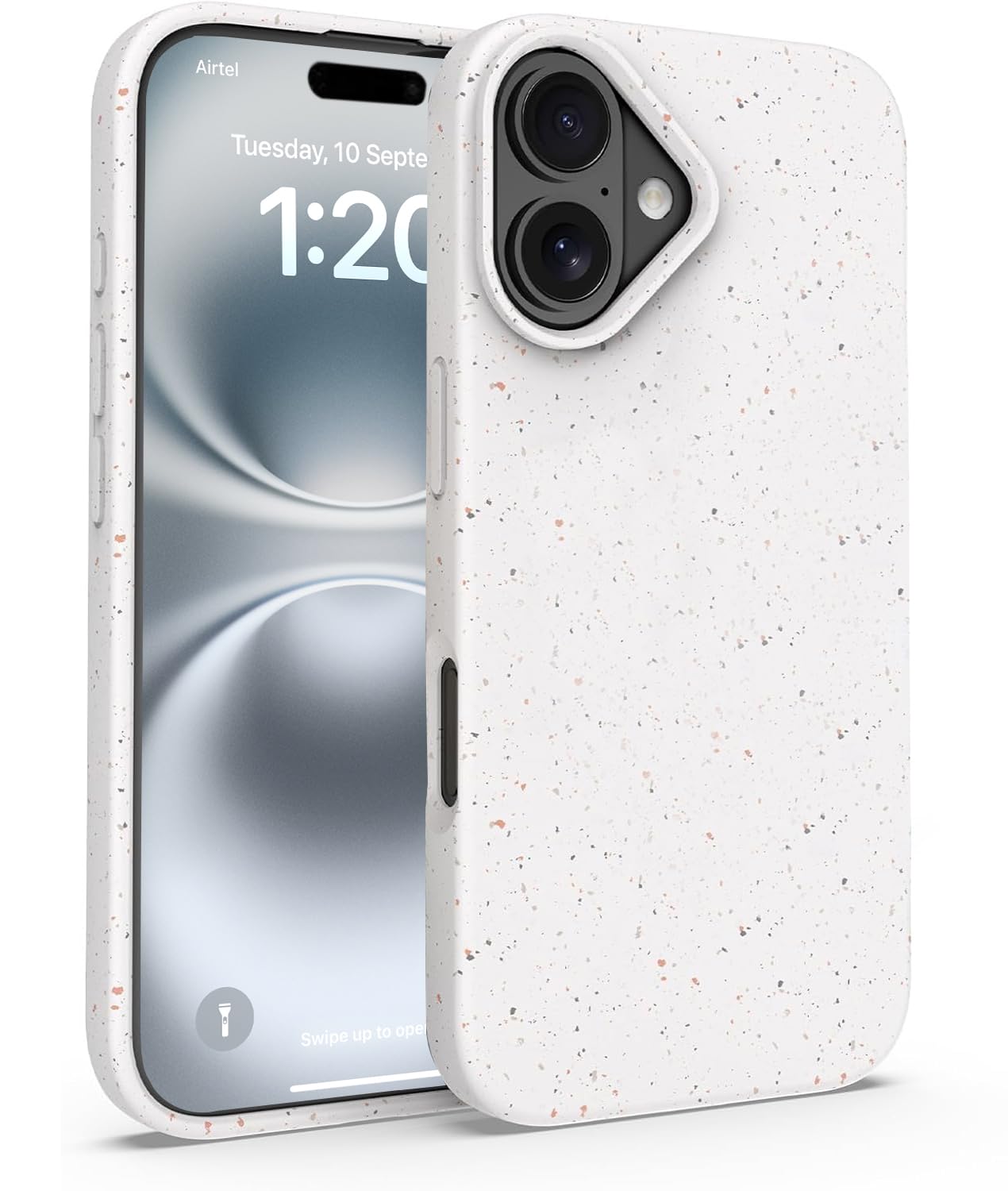 EGOTUDE Designed for iPhone 16 Case, Soft TPU Flexible Matte Back Cover, Eco-Friendly (White)