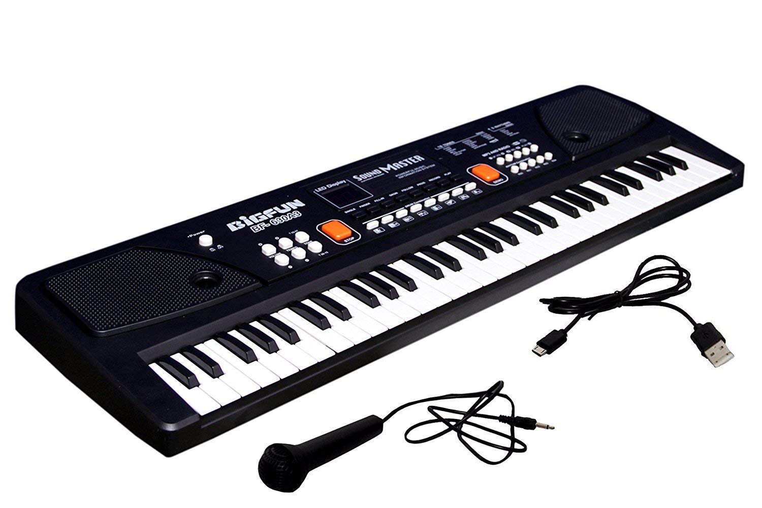 FIBTECH-TPMI Kids Portable Electronic Piano with Mic | 61 Keys Piano for Beginner & Professional with LCD Display | Multifunctional Digital Piano for Kids & Adults