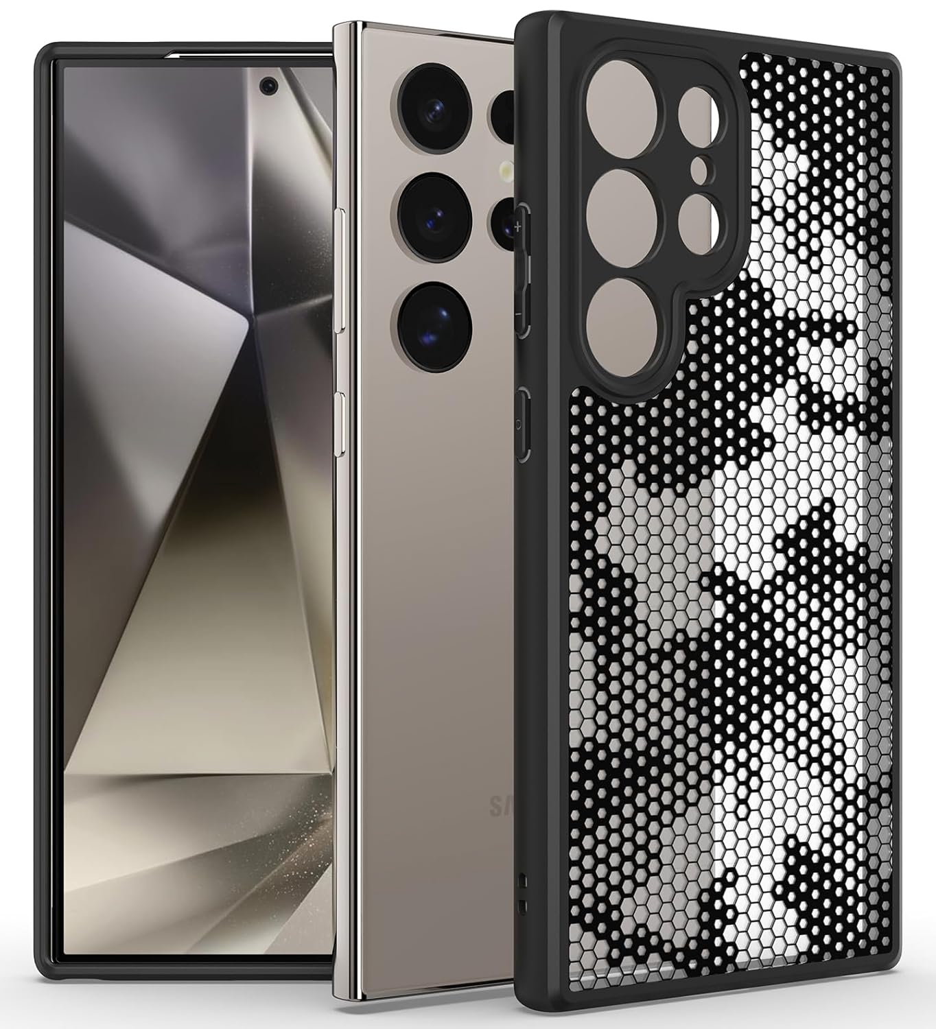 Foso Back Cover Case for Samsung Galaxy S24 Ultra 5G (PC+TPU) (Honeycomb)