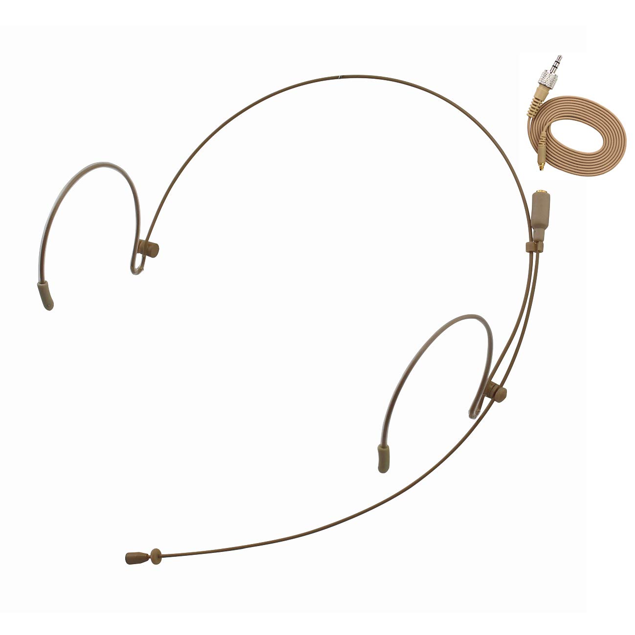 JK MIC-J 071S Professional Headset/Headworn Microphone Compatible With Sennheiser Wireless System – Omnidirectional Mic – Super Lightweight & Creative Design & Smallest Cartridge (Beige)