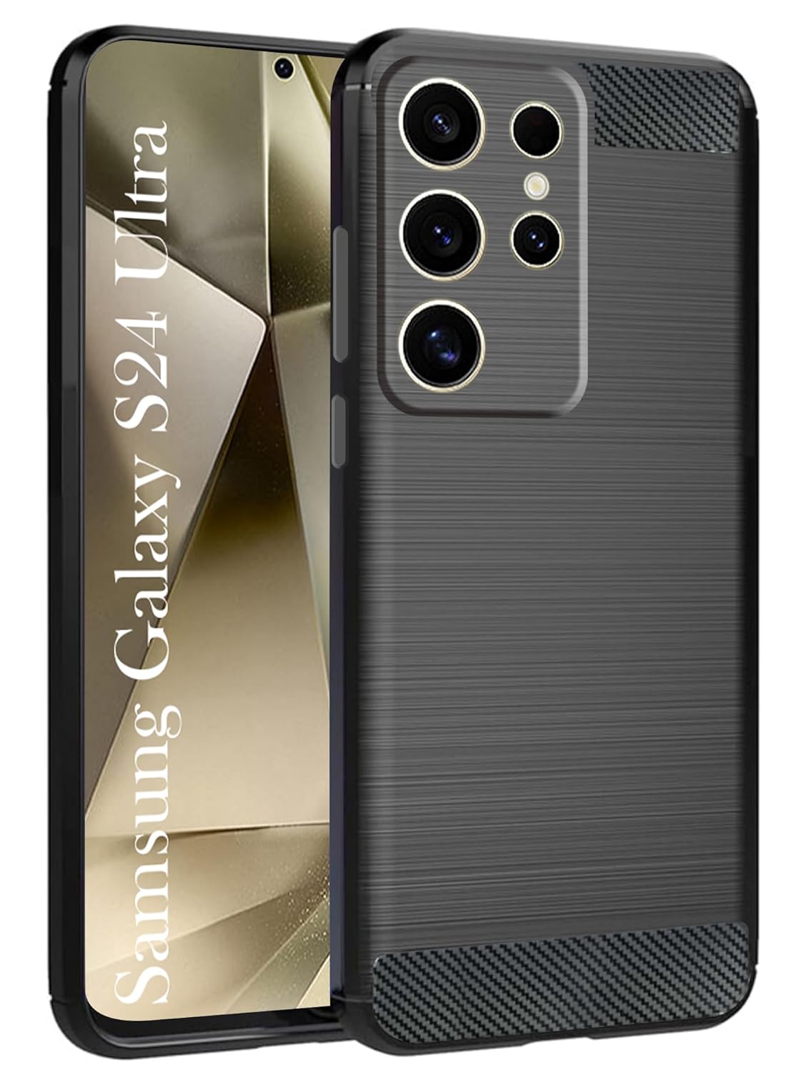 Jkobi Back Case Cover for Samsung Galaxy S24 Ultra (Armor Case | Carbon Shockproof | Soft | Flexible)