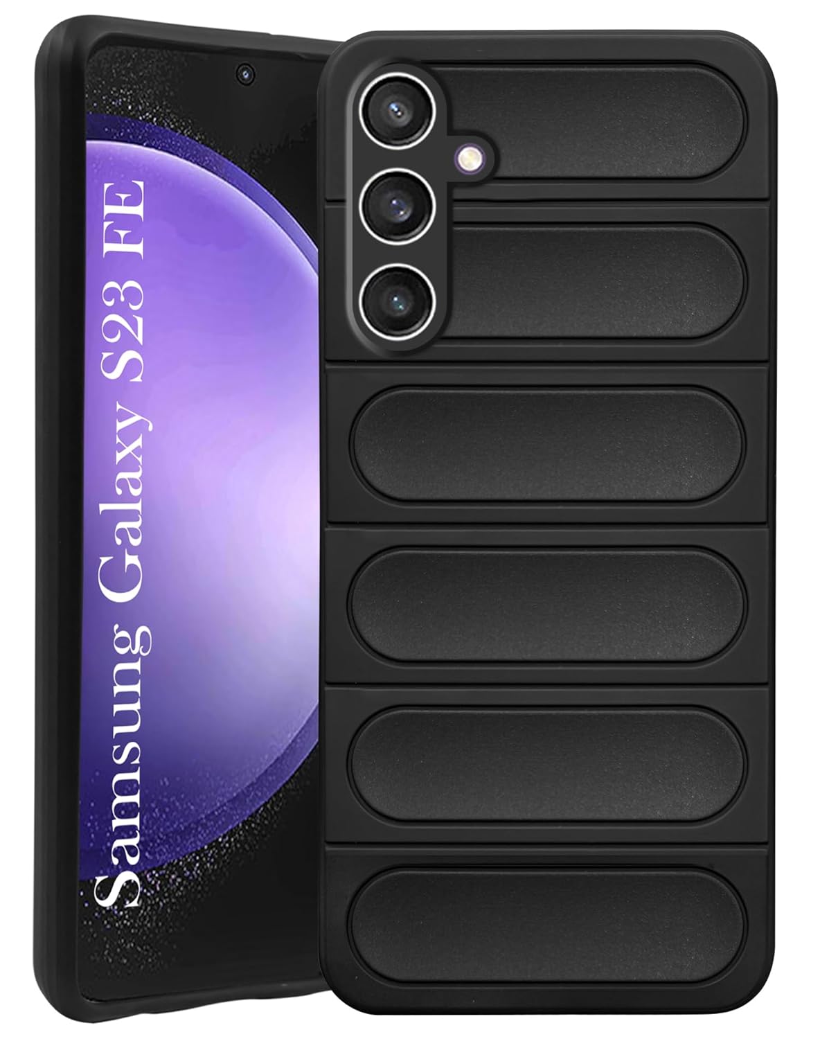 Jkobi Back Cover Case for Samsung Galaxy S23 FE 5G (Matte Liquid Silicone | Professional Design | Camera Protection | Wave Black)