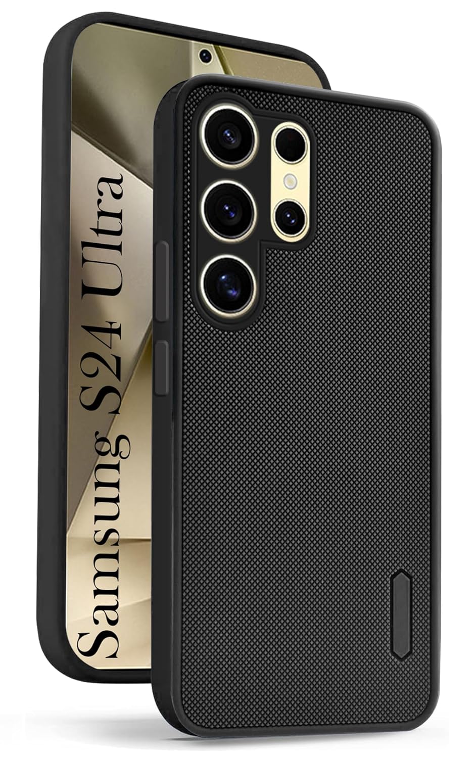 Jkobi Back Cover Case for Samsung Galaxy S24 Ultra 5G (Textured Grip Design | Camera Protection | Slim and Light Weight | Soft Touch and Feel | Black)