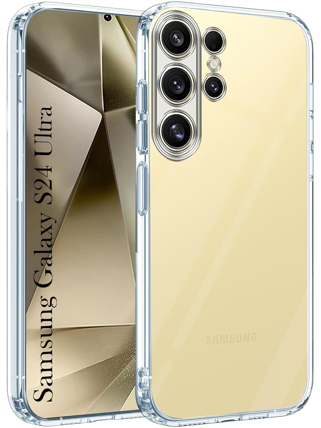 Jkobi Back Cover for Samsung Galaxy S24 Ultra 5G (Silicone Clear Shockproof Case with Camera Protection | Soft and Flexible | Transparent)