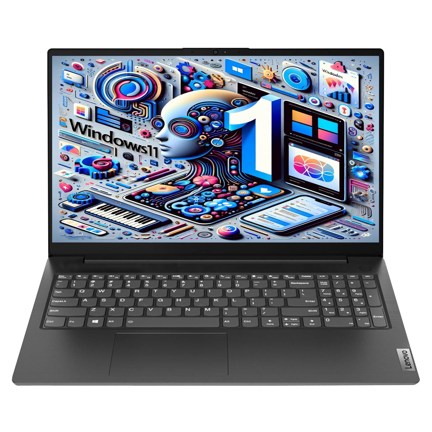 Lenovo Latest Launched V15 (2024) 15.6″ FHD Anti-Glare Laptop, Intel Celeron N4500, 8GB DDR4 RAM, 256 NVME SSD, Intel UHD Graphics, Wi-Fi, Bluetooth, Windows 11, Black,1 Year Warranty
