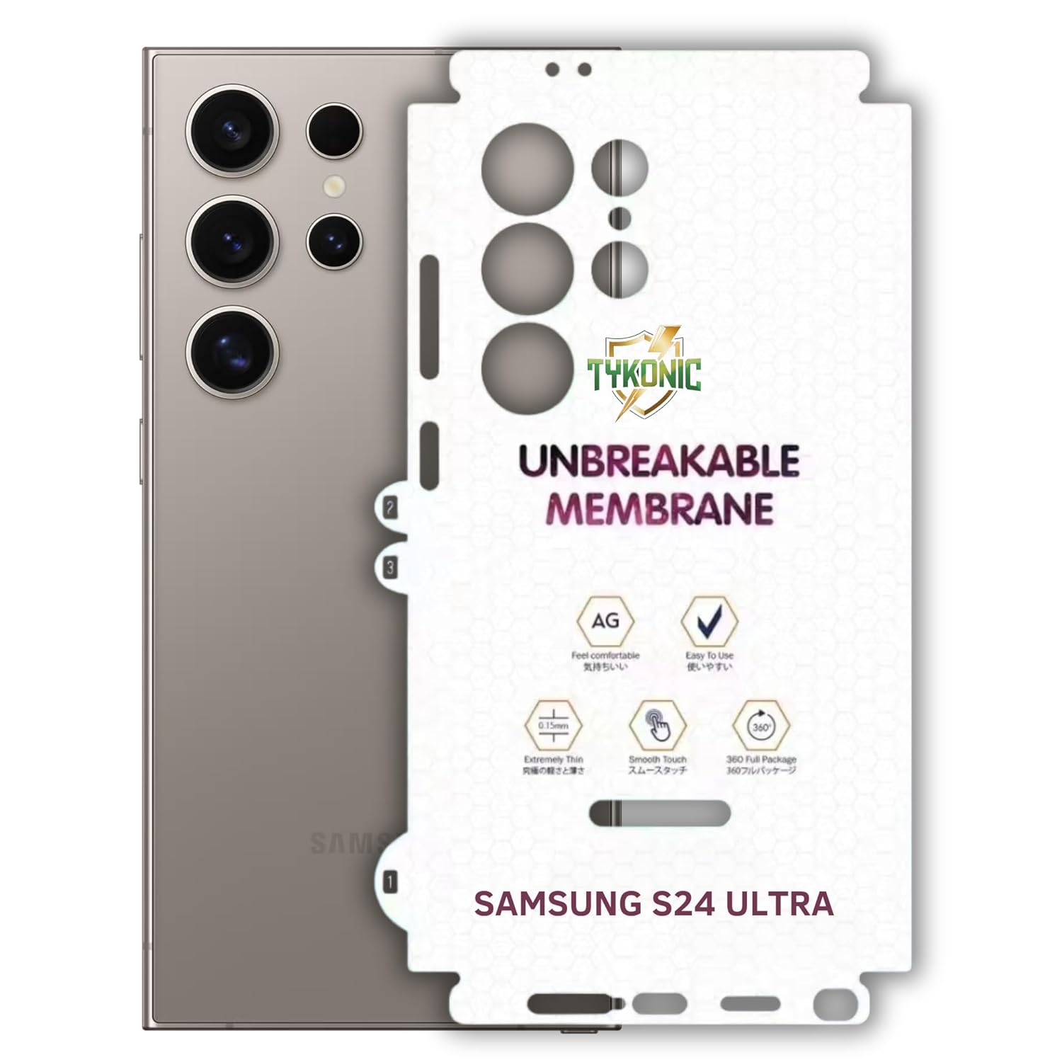 Matte Membrane Back Skin for Samsung Galaxy S24 Ultra | Transparent Back Lamination for Samsung Galaxy S24 Ultra | Scratch-Resistant & Quick Application Membrane for Samsung Galaxy S24 Ultra