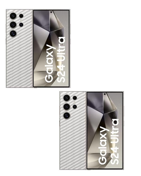 (Pack of 2) Compatible with Skin Sticker/Vinyl wrap/Protective Film Mobile Back Skin Carbon Fiber 3D Transparent by Candeal Mizhan (Only Back) (Samsung, Samsung Galaxy S24 Ultra 5G)