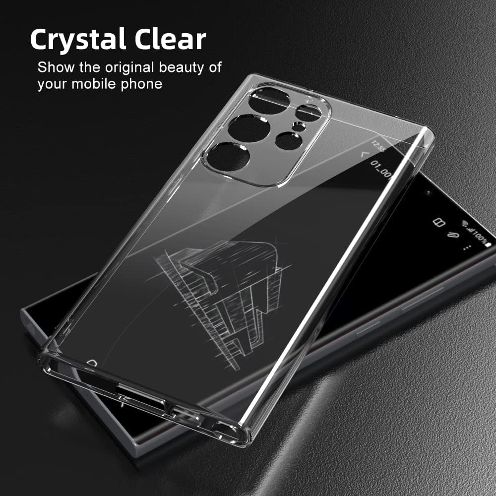 Prolet Silicone Samsung Back Cover Case, Scratch Resistant Protective Crystal Clear Transparent Shock Proof Bumper Back Cover Case for Samsung Galaxy S24 Ultra 5G-Transparent