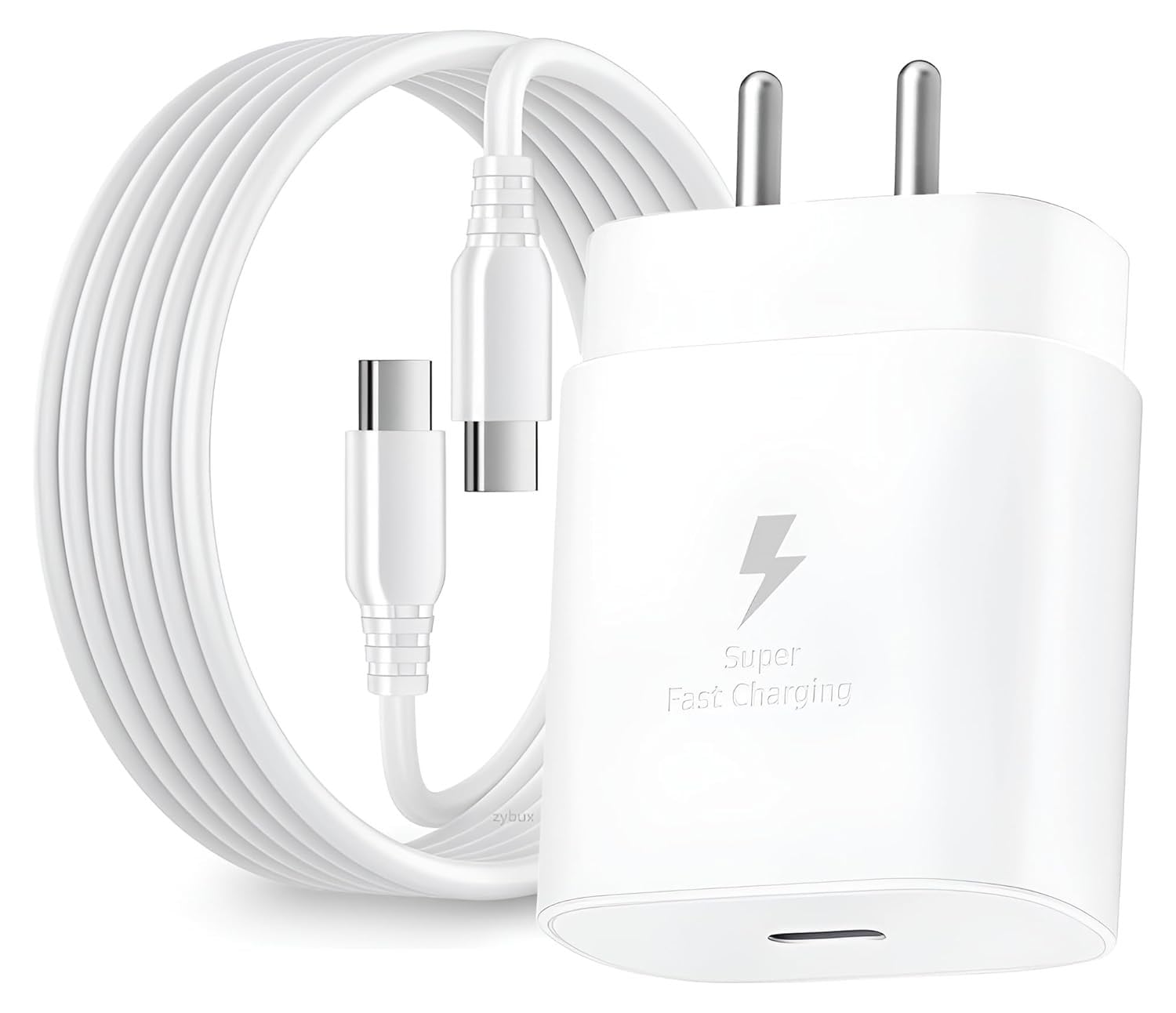 Quick Fast 65W Type-C Charger for Sam-Sung Galaxy S24 Ultra Charger Original Adapter Like Mobile Charger | Qualcomm QC 3.0 Quick Charger with 1 Meter Type C USB Data Cable (65W,JS-36,WT)