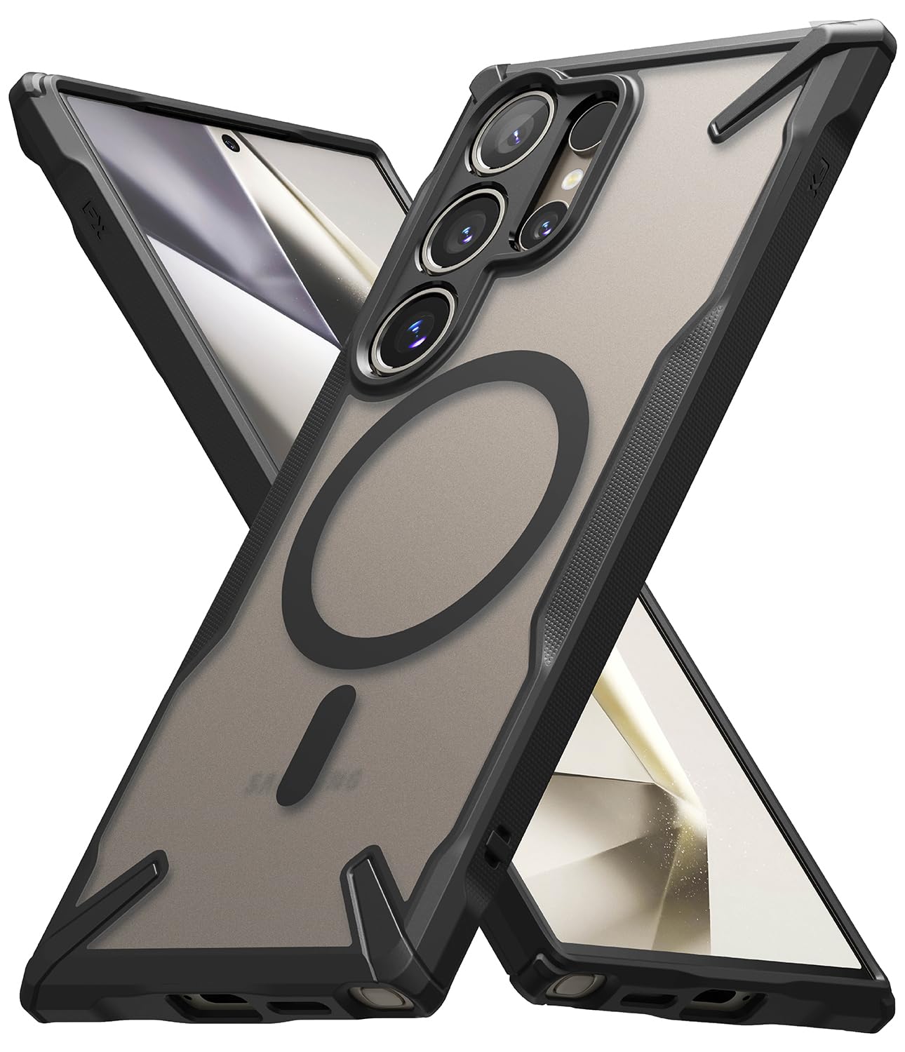 Ringke Fusion-X Magnetic Matte Compatible with Samsung Galaxy S24 Ultra Case Cover [Strong Magnet] Military-Grade Protection Advanced Protection TPU Bumper Samsung S24 Ultra Back Cover – Matte Black