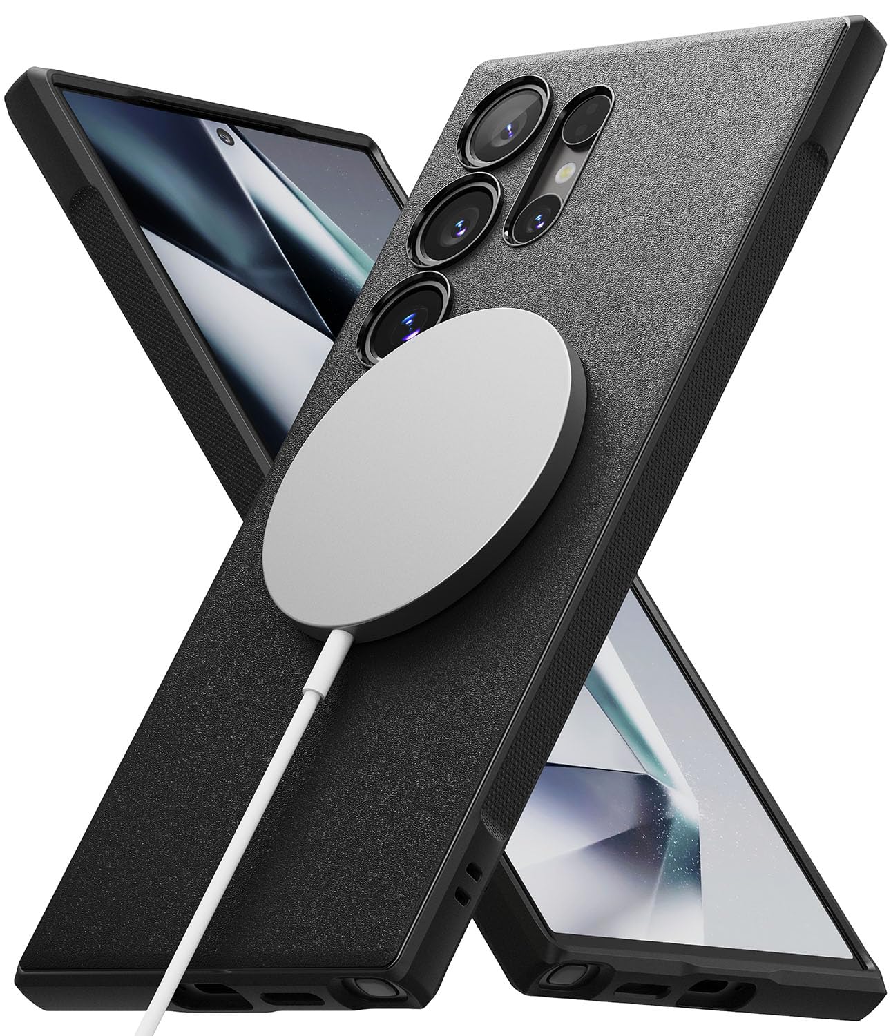 Ringke Onyx Magnetic Compatible with Samsung Galaxy S24 Ultra Case Cover Powerful Magnetic Military-Grade Protection TPU Shockproof Rugged Bumper Full Protection Samsung S24 Ultra Back Cover – Black