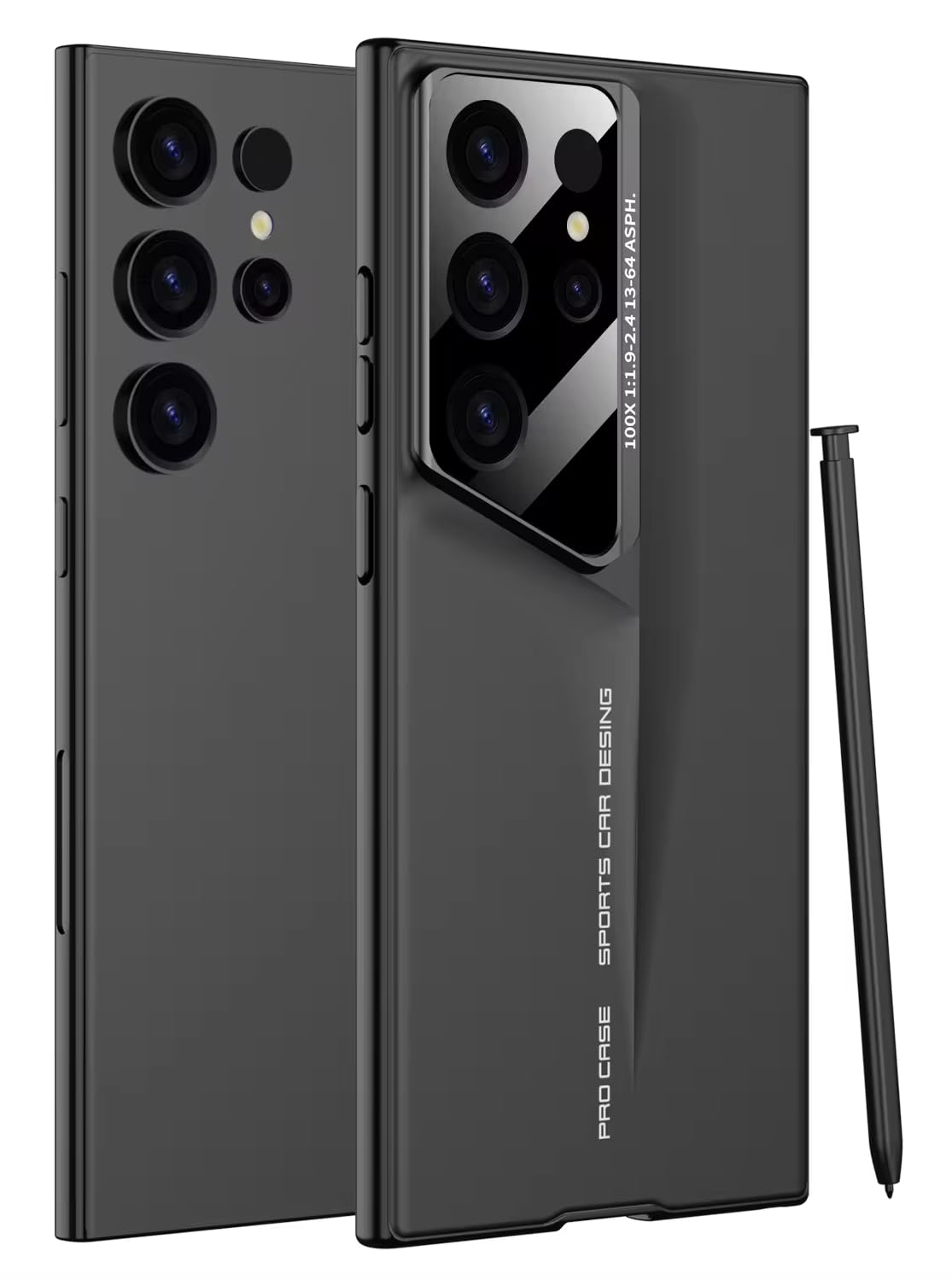 Scalebee Back Cover Case for Samsung Galaxy S24 Ultra Aerodynamic Design Ultra Thin Hard Pc Shockproof Protection Stylish Phone Case for Galaxy S24 Ultra (Black)