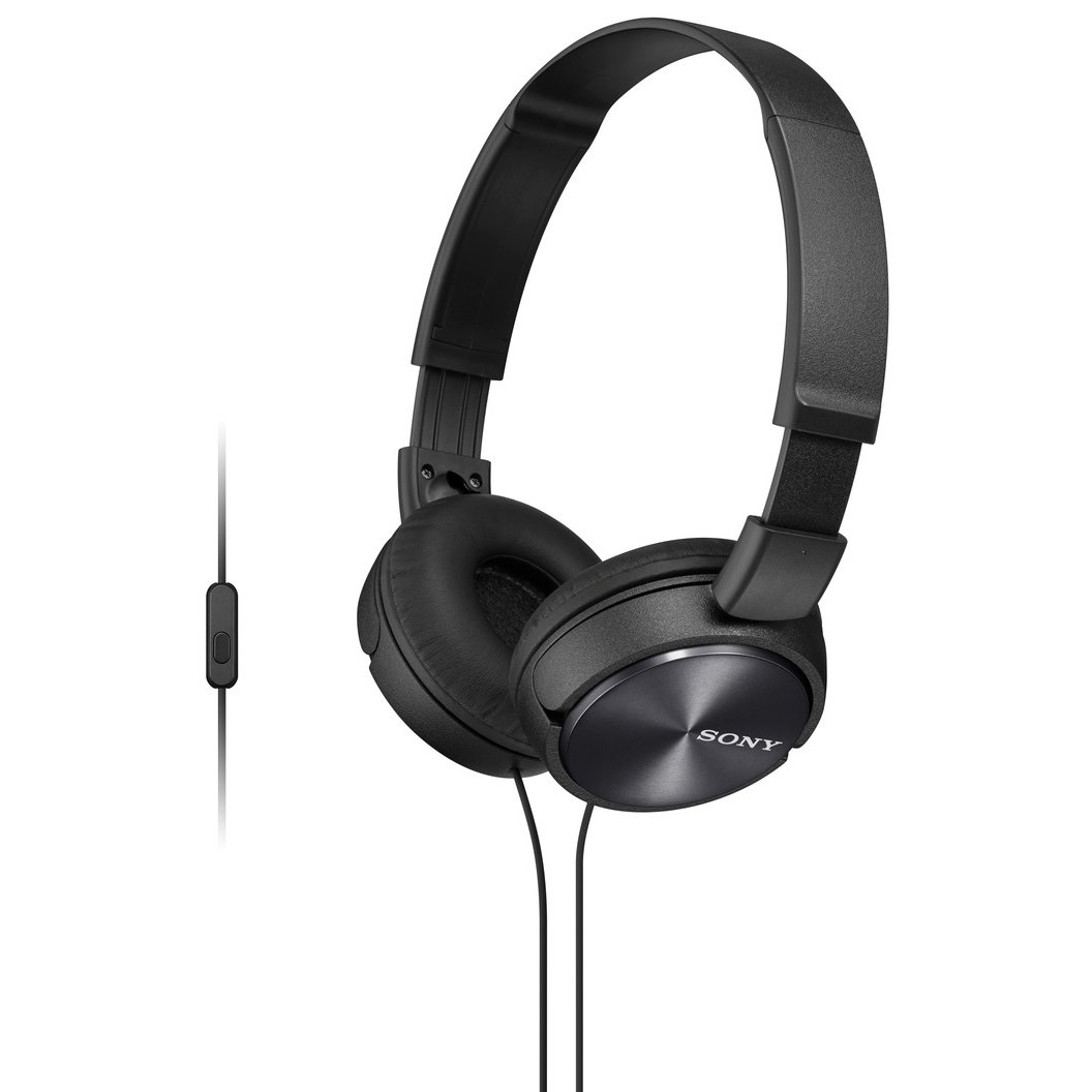 Sony SONY-MDRZX310AB Black Over – Head Built in Mike Headphones