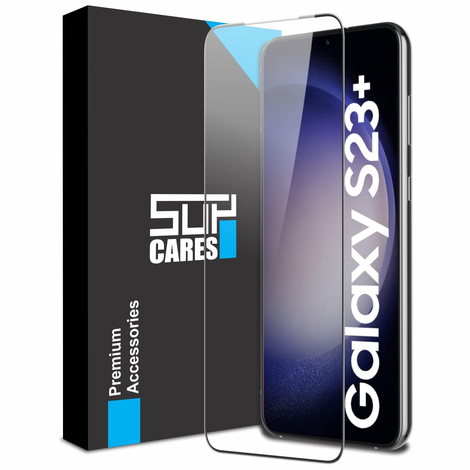 SupCares Edge To Edge Tempered Glass For Samsung Galaxy S22 Plus and Galaxy S23 Plus (6.6 Inch) With Easy Self Installation Kit| Black SupCares Edge To Edge Tempered Glass For Samsung Galaxy S22 Plus and Galaxy S23 Plus (6.6 Inch) With Easy Self Installation Kit| Black