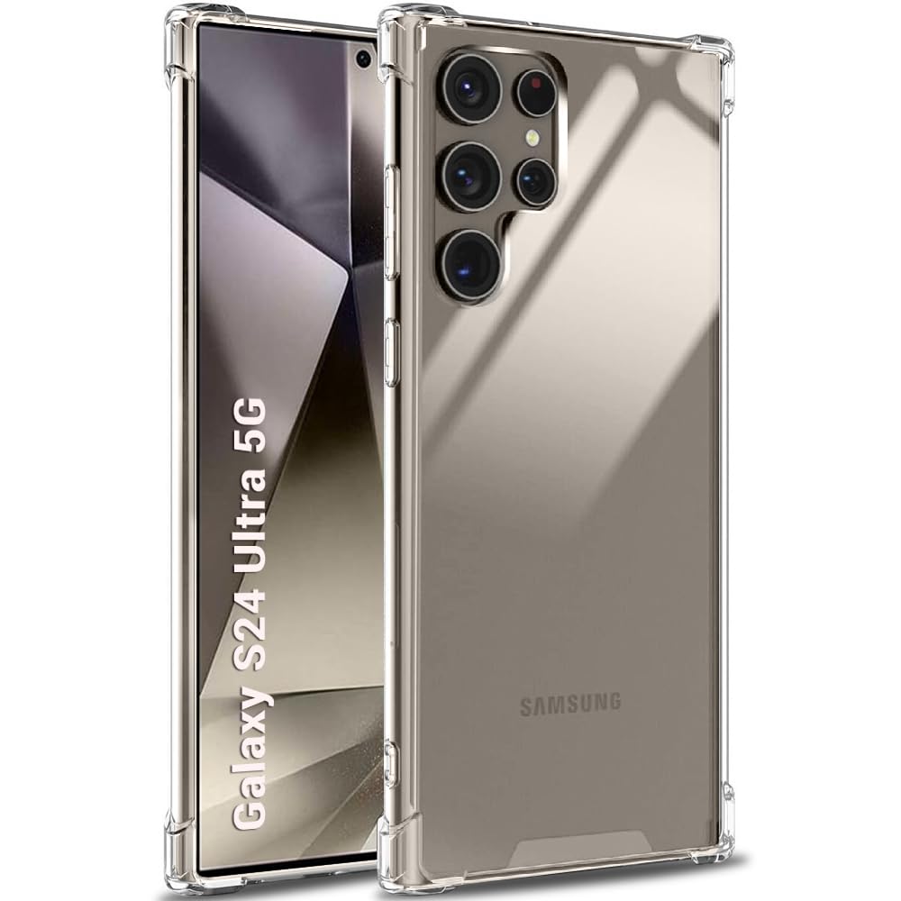 TheGiftKart Crystal Clear Back Cover Case for Samsung Galaxy S24 Ultra 5G | 360 Degree Protection | Shock Proof Design | Transparent Back Cover for Samsung S24 Ultra 5G (PC & TPU, Transparent Bumper)
