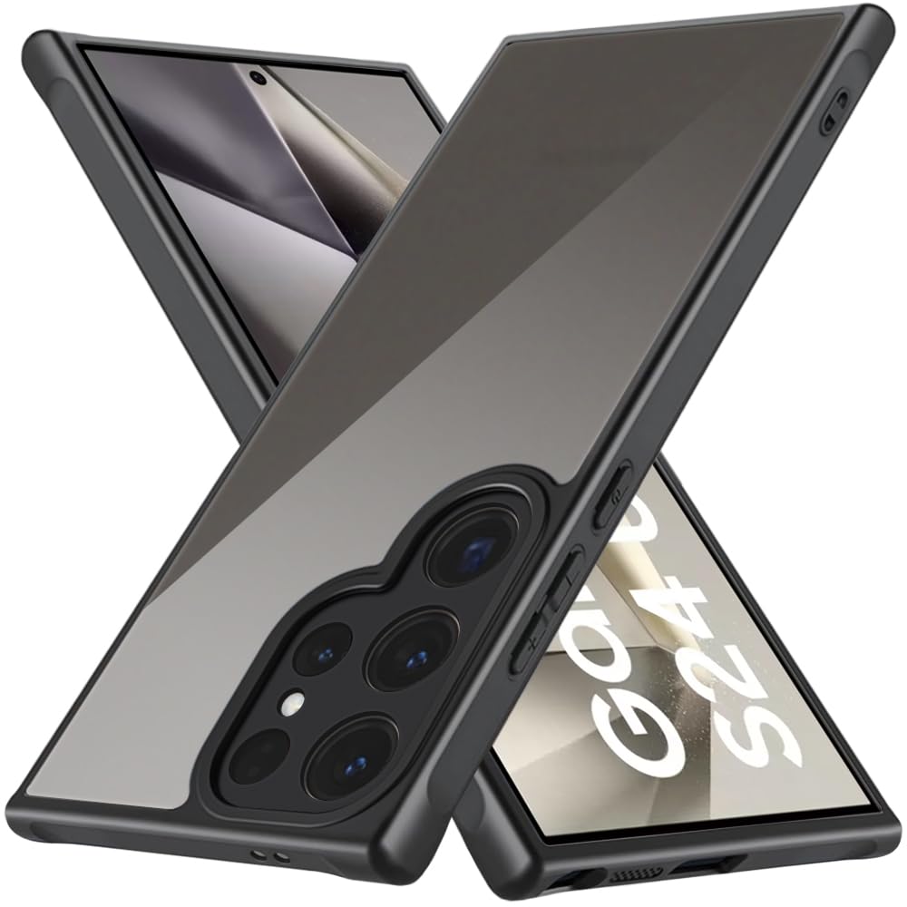 TheGiftKart Hybrid Matte Frosted Translucent Samsung Galaxy S24 Ultra 5G Back Cover Case | Shockproof Design | Camera Protection Module | Hard Back Cover for Samsung S24 Ultra (PC & TPU, Frost Black)