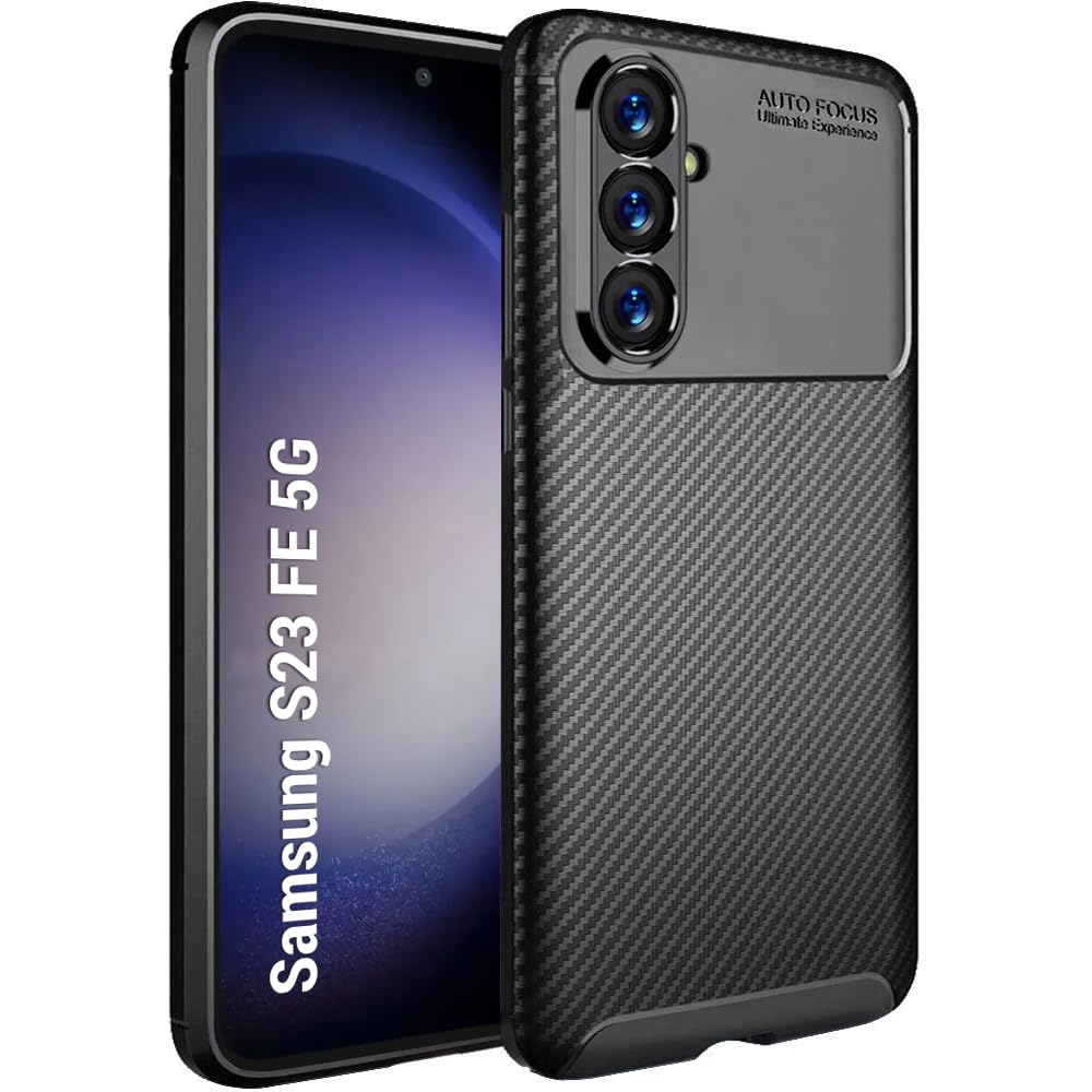 TheGiftKart Rugged Carbon Fibre Armor Back Cover Case for Samsung Galaxy S23 FE 5G | Shockproof & Protective | Stunning Minimalist Design Back Case Cover for Samsung Galaxy S23 FE 5G (Black) TheGiftKart Rugged Carbon Fibre Armor Back Cover Case for Samsung Galaxy S23 FE 5G | Shockproof & Protective | Stunning Minimalist Design Back Case Cover for Samsung Galaxy S23 FE 5G (Black)