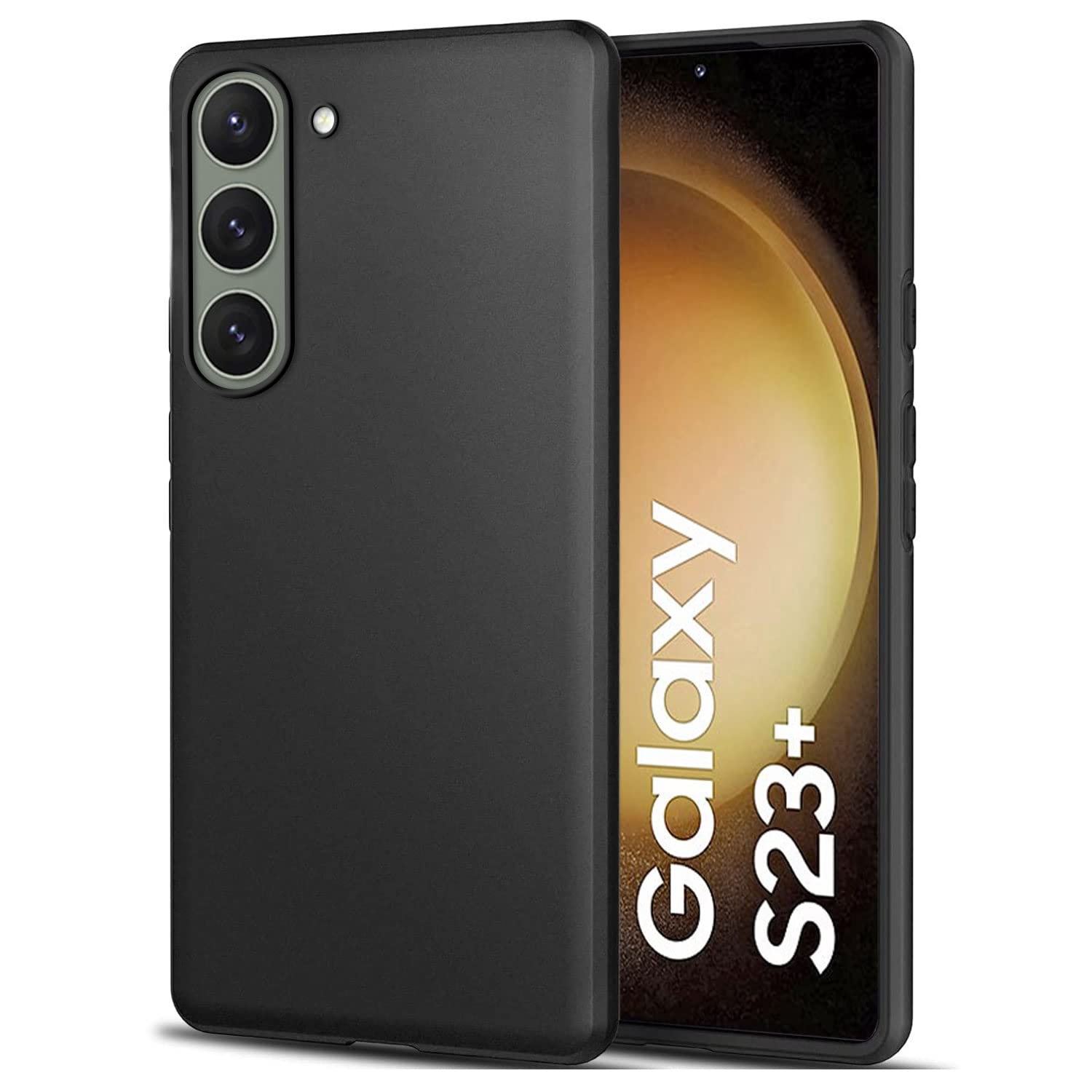 TheGiftKart Sleek Back Cover Case for Samsung Galaxy S23 Plus 5G | Slim Fit Protective Design | Ultra Matte Finish | Camera Protection Bump | Soft Silicon Back Cover for Samsung S23 Plus 5G (Black)