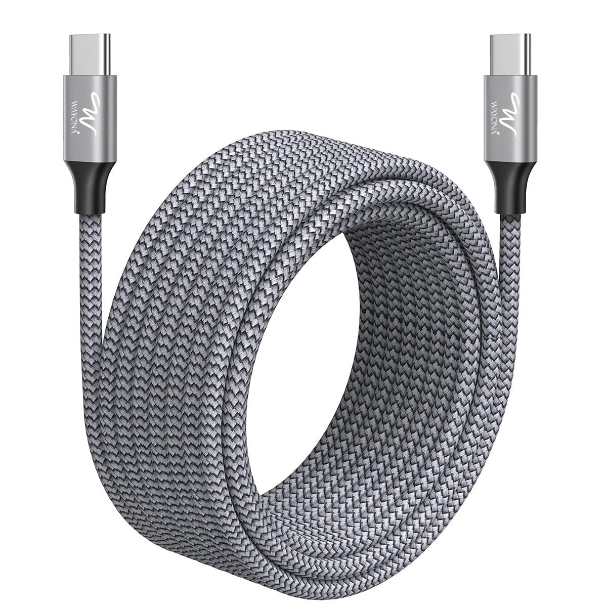 Wayona Type C to Type C 65W/3A Fast Charging Nylon Braided Data Cable Compatible with iPhone 15 Series, Samsung Galaxy S24,S24 Ultra,S23,S22,S21,S20, iPad, Macbook Air/Pro (3M, Grey) Wayona Type C to Type C 65W/3A Fast Charging Nylon Braided Data Cable Compatible with iPhone 15 Series, Samsung Galaxy S24,S24 Ultra,S23,S22,S21,S20, iPad, Macbook Air/Pro (3M, Grey)