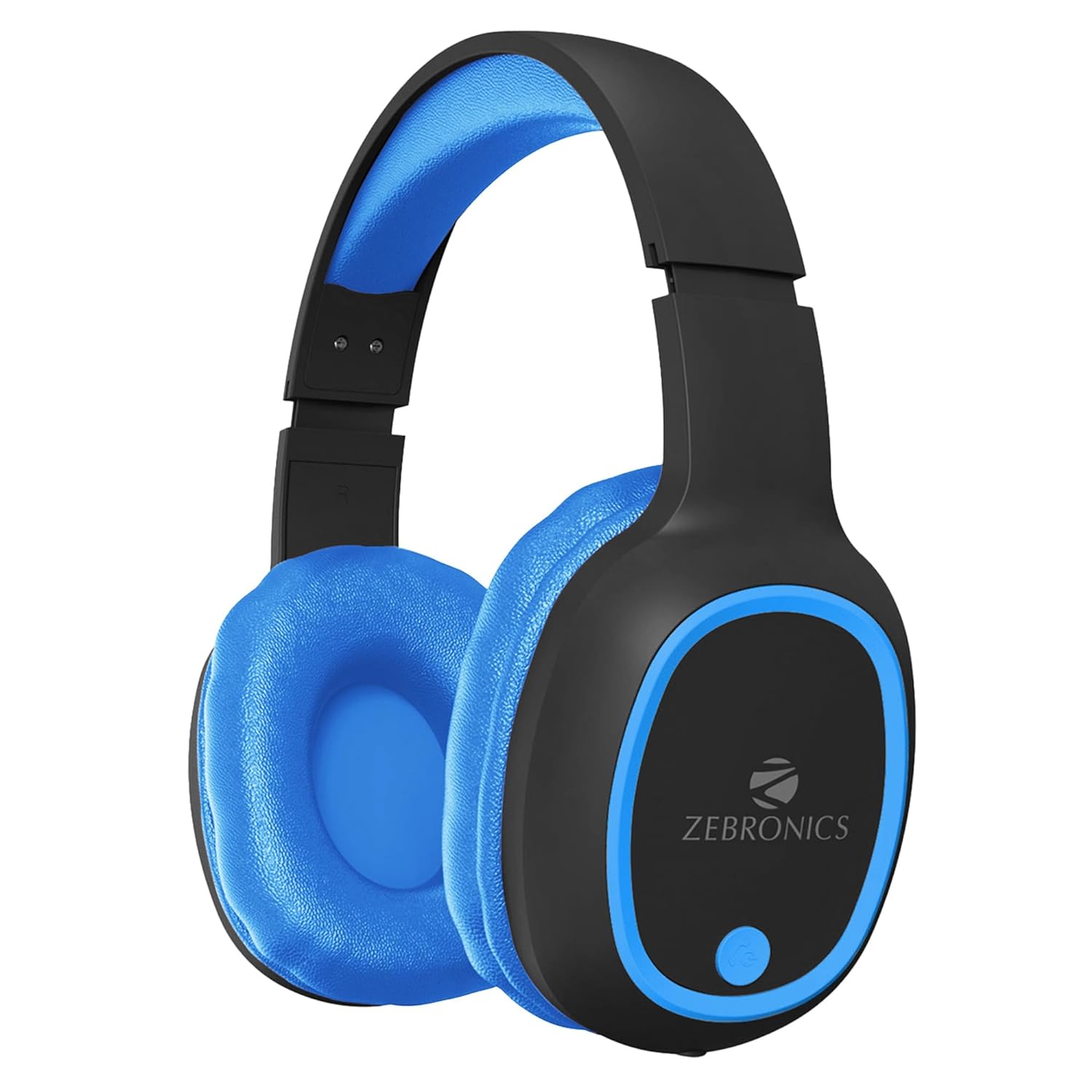 ZEBRONICS Thunder Over Ear Bluetooth 5.3 Wireless Headphones with 60H Backup, Gaming Mode, Dual Pairing, Enc, Aux, Micro Sd, Voice Assistant, Comfortable Earcups, Call Function (Blue)