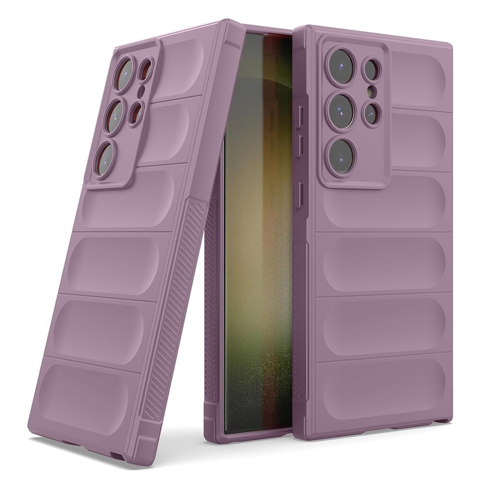 amazon basics Mobile Cover for Samsung Galaxy S24 Ultra 5G | Full Camera Protection | Liquid Silicon Case | Flexible Bumper Case for Samsung Galaxy S24 Ultra 5G (Purple)