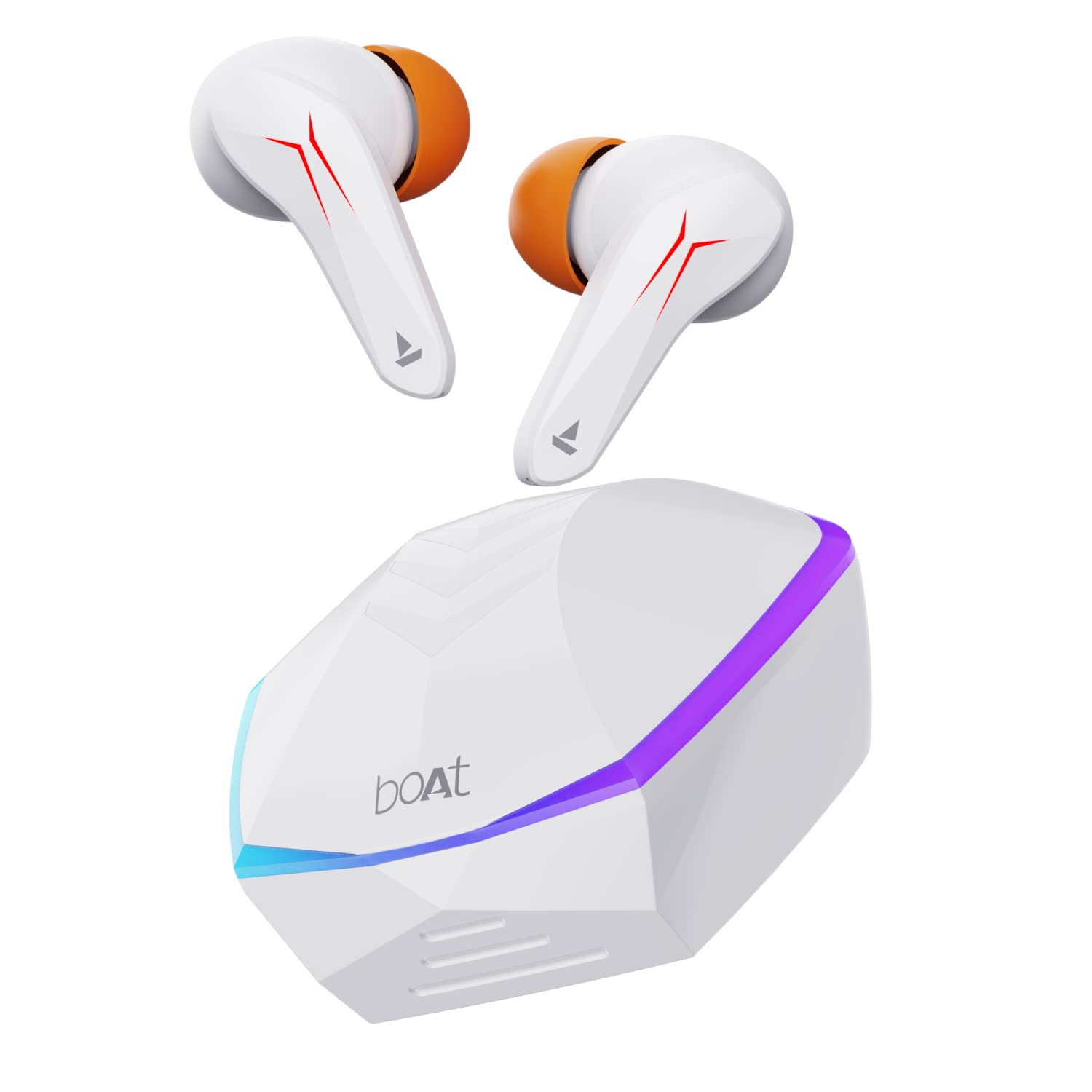 boAt Immortal 121 TWS in Ear Earbuds with Beast Mode(40ms Low Latency) for Gaming, 40H Playtime, Blazing LEDs, Quad Mics ENx Signature Sound, ASAP Charge(10 Mins= 180 Mins)(White Sabre)