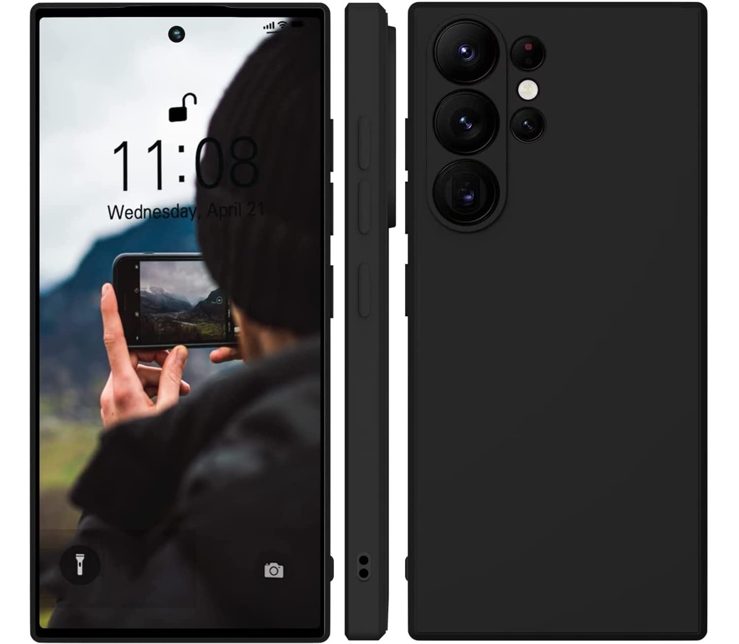 TRUEUPGRADE Liquid Silicone Designed Back Case Cover for Samsung Galaxy S23 Ultra 5G | Microfiber Inside | Bumper Back Cover Case for Samsung Galaxy S23 Ultra 5G – Black