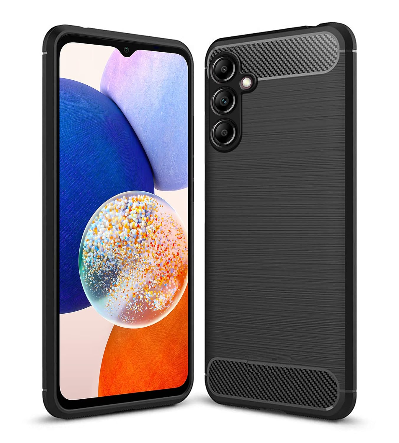 Amazon Brand – Solimo Back Cover Case for Samsung Galaxy A14 5G | Compatible for Samsung Galaxy A14 5G Back Cover Case | 360 Degree Protection | Soft and Flexible (TPU | Matte Black)