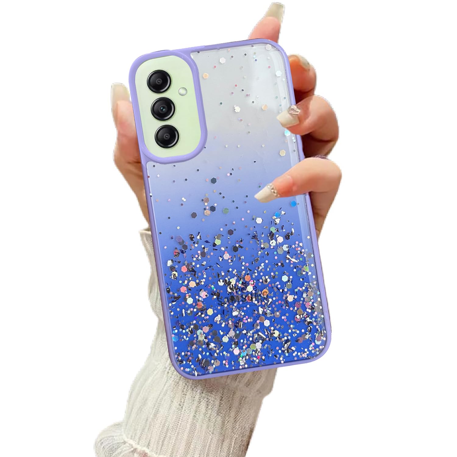 VONZEE Case Compatible with Samsung Galaxy A14 5G, Non Moving Glitter Cover for Girls & Women Soft TPU Shockproof Anti Scratch Drop Protection Cover (Purple) VONZEE Case Compatible with Samsung Galaxy A14 5G, Non Moving Glitter Cover for Girls & Women Soft TPU Shockproof Anti Scratch Drop Protection Cover (Purple)