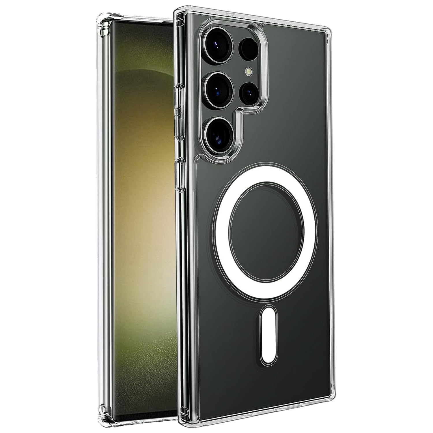 A rtistque Clear Back Cover Case for Samsung S23 Ultra 5G Compatible with MagSafe| Acrylic | Shockproof TPU Protective Design | S23 Ultra Back Cover- Transparent