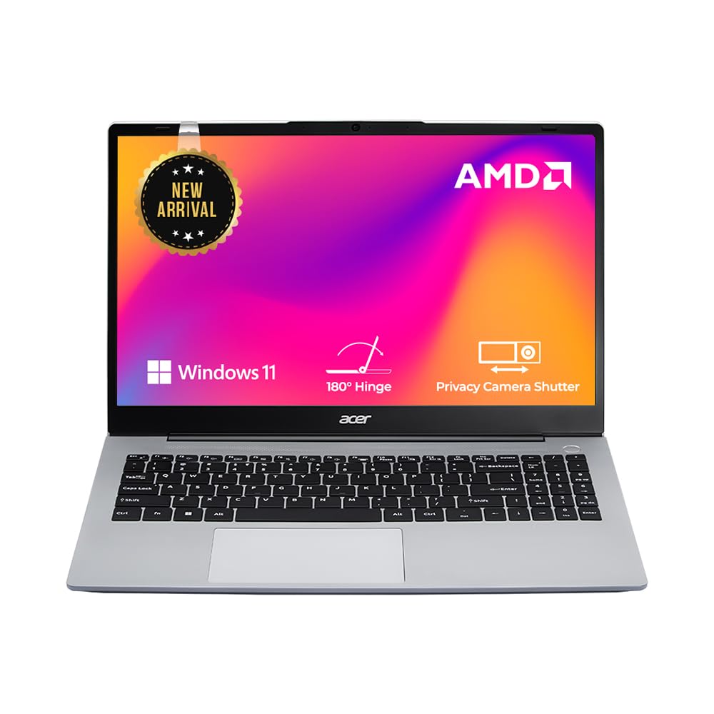 Acer Aspire 3 AMD Ryzen 7-7730U Processor Laptop with 39.62 cm (15.6″) Full HD LED IPS Display (16 GB RAM/1 TB SSD/WiFi 6/AMD Graphics/Win11 Home/55Wh) A325-42, Backlit Keyboard, Pure Silver, 1.79KG