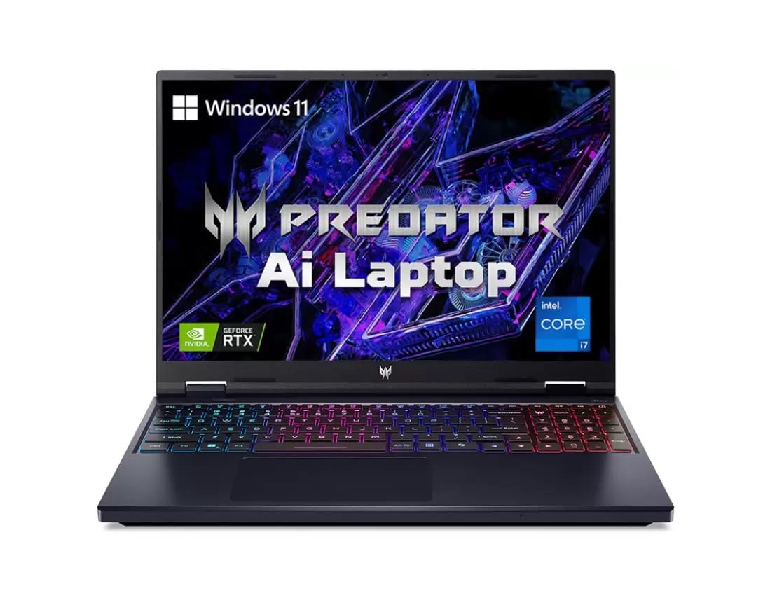 Acer Predator Helios Neo 16 Intel Core i7 14th Gen 14700HX – (16GB/512GB SSD/Windows 11 Home/6 GB Graphics/NVIDIA GeForce RTX 4050) PHN16-72 Gaming Laptop (16″ WQXGA, Abyssal Black, 2.8 Kg)