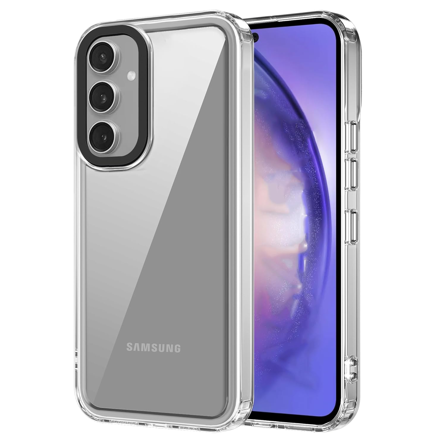 Amazon Basics Back Case Cover for Samsung Galaxy A54 5G (TPU + PC_Transparent)