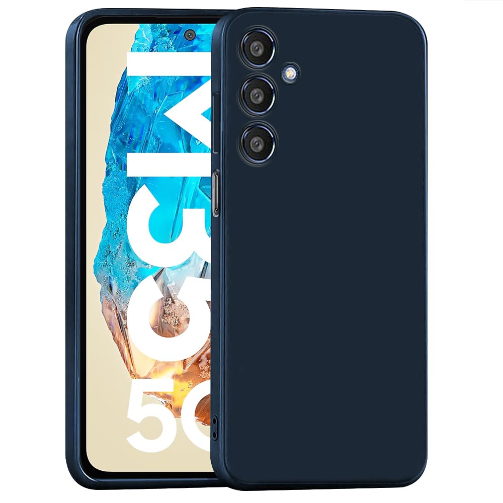 Amazon Brand- Solimo Basic Case for Samsung Galaxy M35 5G (Silicone_Deep Blue)