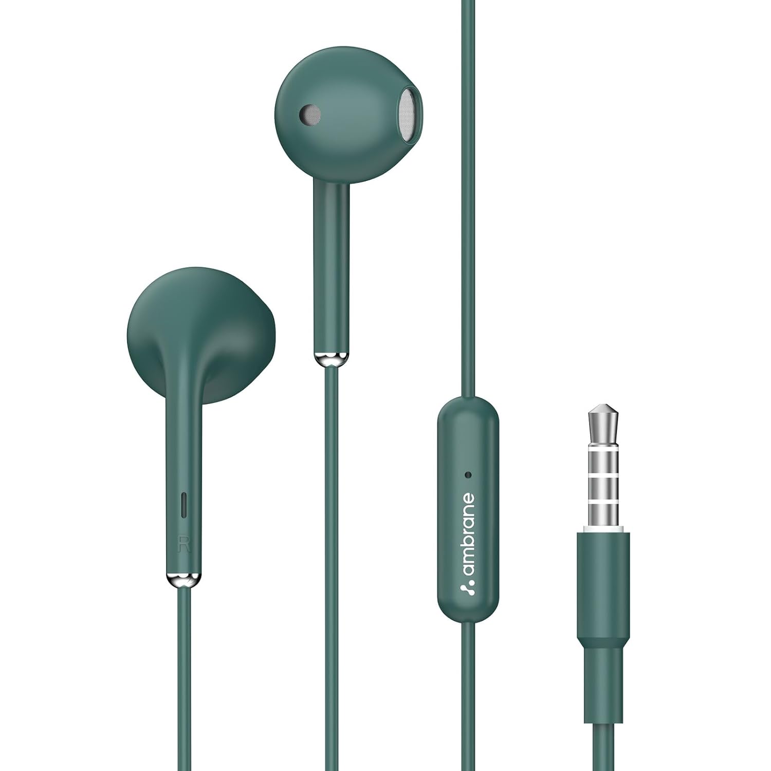 Ambrane Wired in Ear Earphones with in-line Mic for Clear Calling, 14mm Dynamic Drivers for BoostedBass, 3.5mm Jack, Multi-Functional Controller (Stringz 38 Lite, Green) Ambrane Wired in Ear Earphones with in-line Mic for Clear Calling, 14mm Dynamic Drivers for BoostedBass, 3.5mm Jack, Multi-Functional Controller (Stringz 38 Lite, Green)