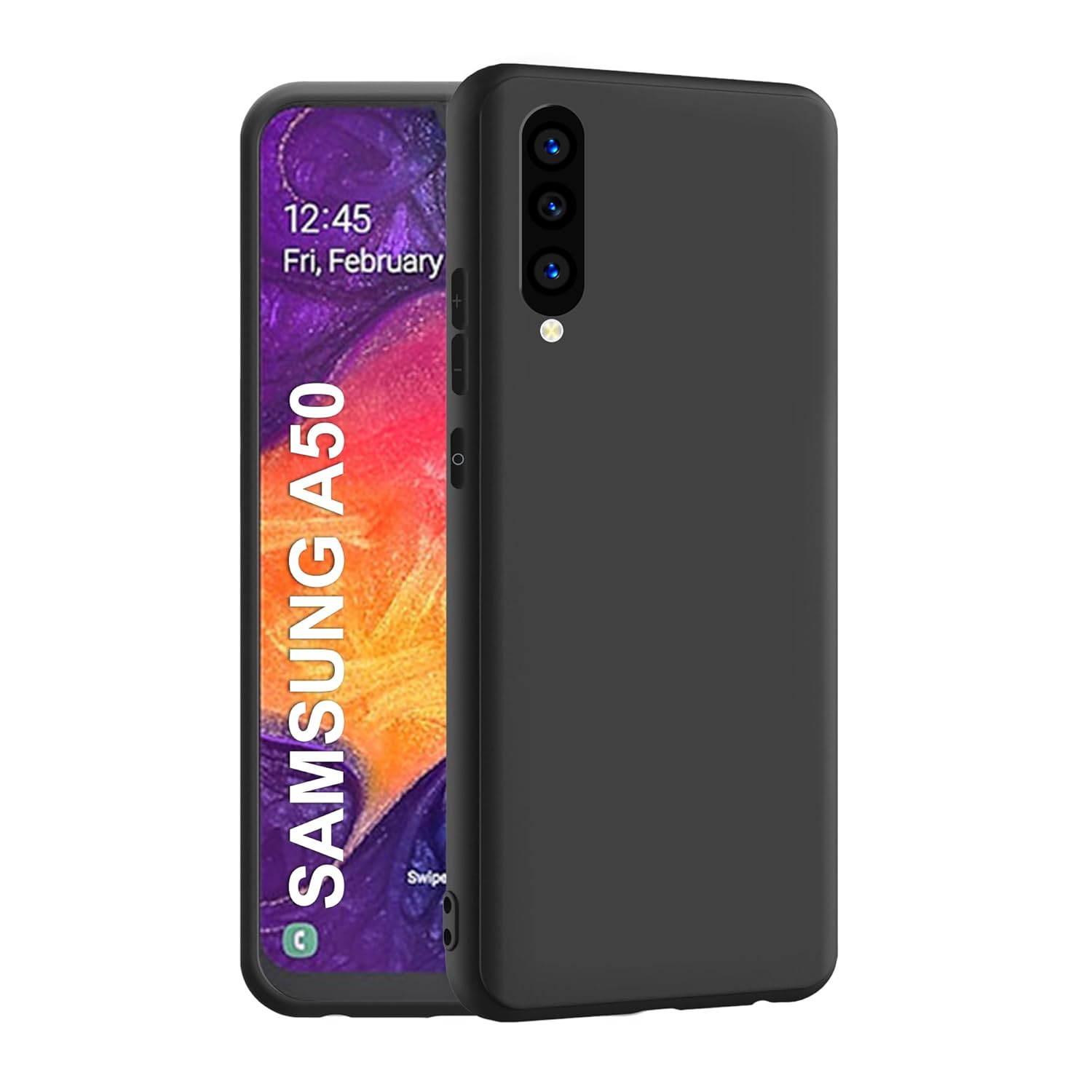 CEDO Samsung Galaxy A50 / A50s / A30s Back Cover | Camera Bump Protection & Ultra Slim | Matte Soft Silicon Shock Proof Rubberised Back Case Cover (Black)