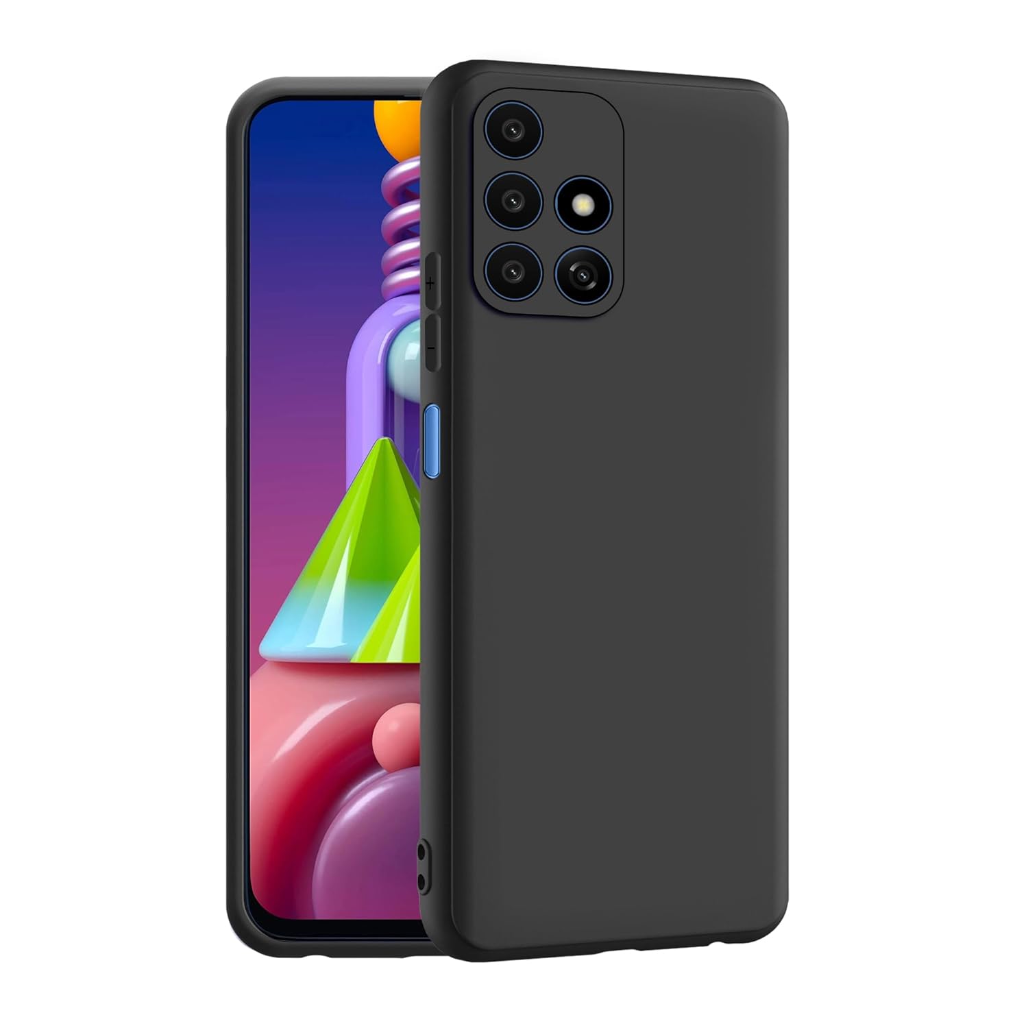 CEDO Samsung Galaxy M51 Back Cover | Camera Bump Protection & Ultra Slim | Matte Soft Silicon Shock Proof Rubberised Back Case Cover (Black)