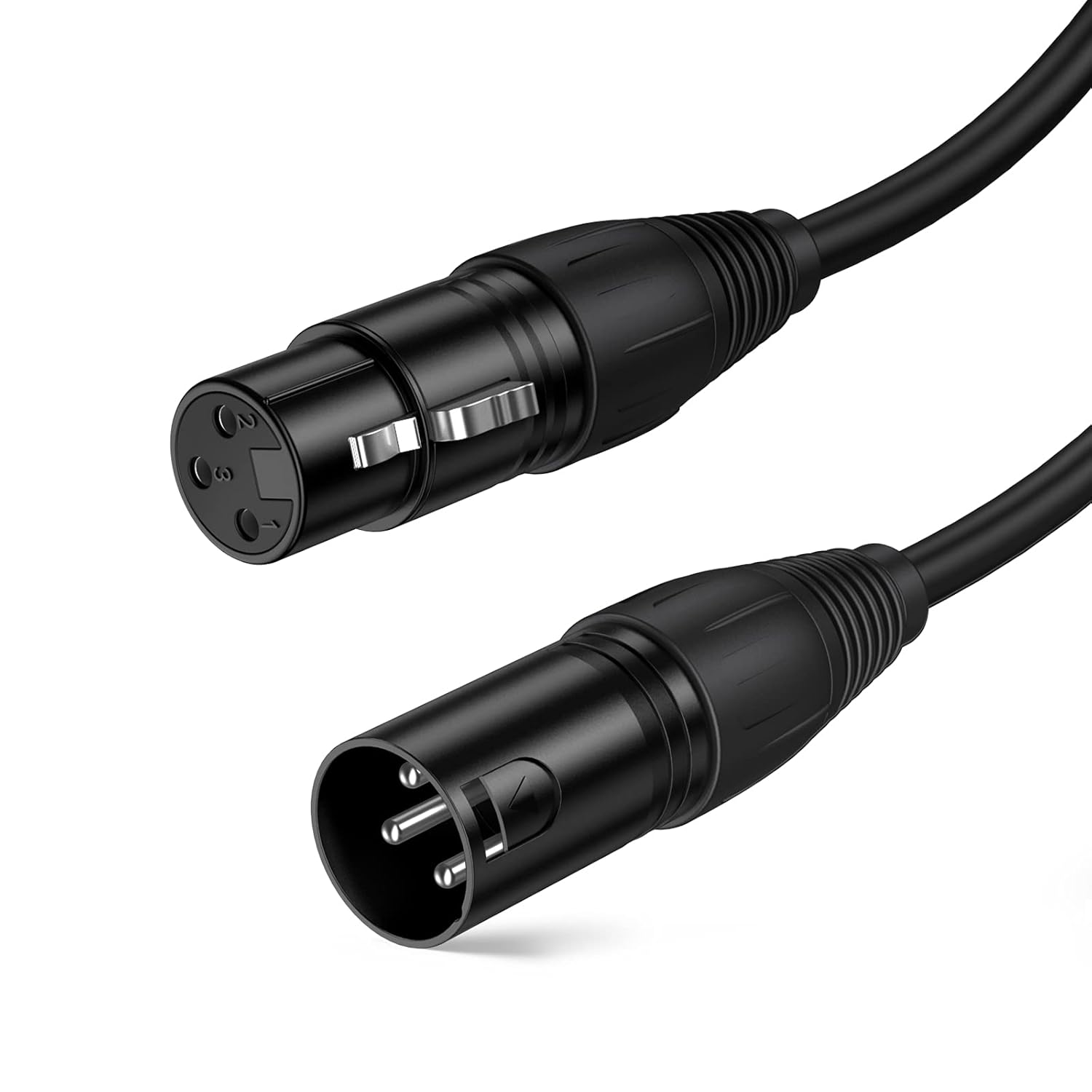 CableCreation 15FT XLR Microphone Cable, XLR Male to Female 3PIN Balanced Mic Cords for Recording Applications, Mixers, Speaker Systems, DMX Lights, Black